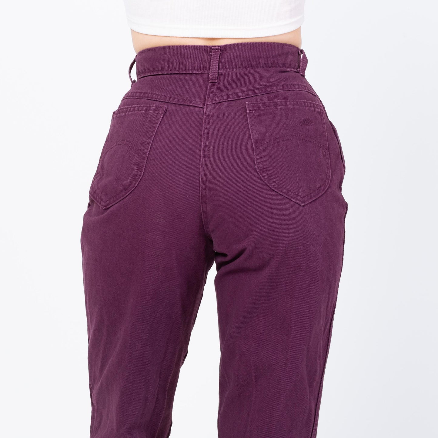 Vintage 80s Purple High Waisted Jeans - Small, 26" Waist | Denim Slim Straight Leg Mom Jeans