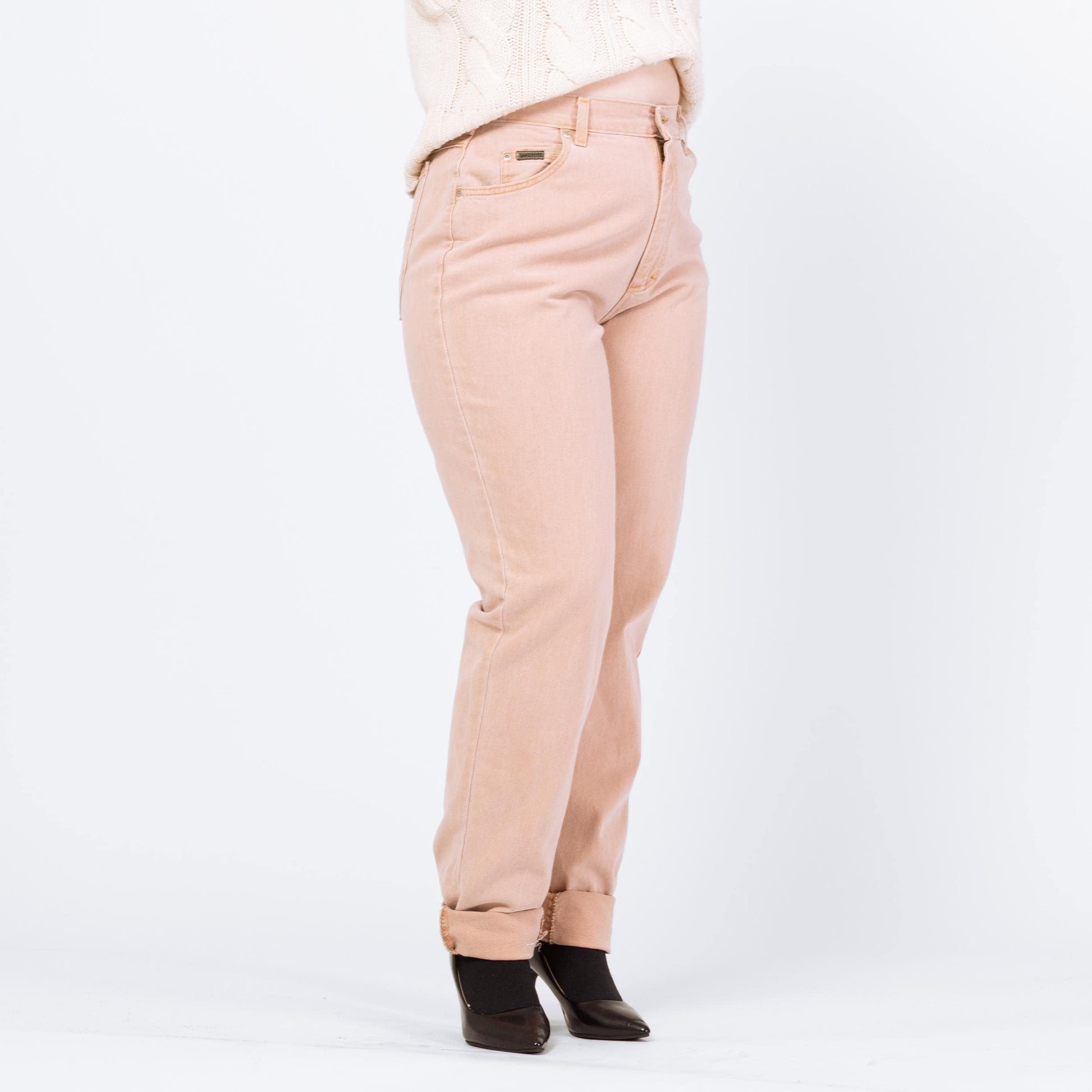 Vintage 90s Lee Dusty Pink High Waisted Jeans - Large Tall, 31" Waist | Peach Denim Slim Straight Long Inseam Mom Jeans