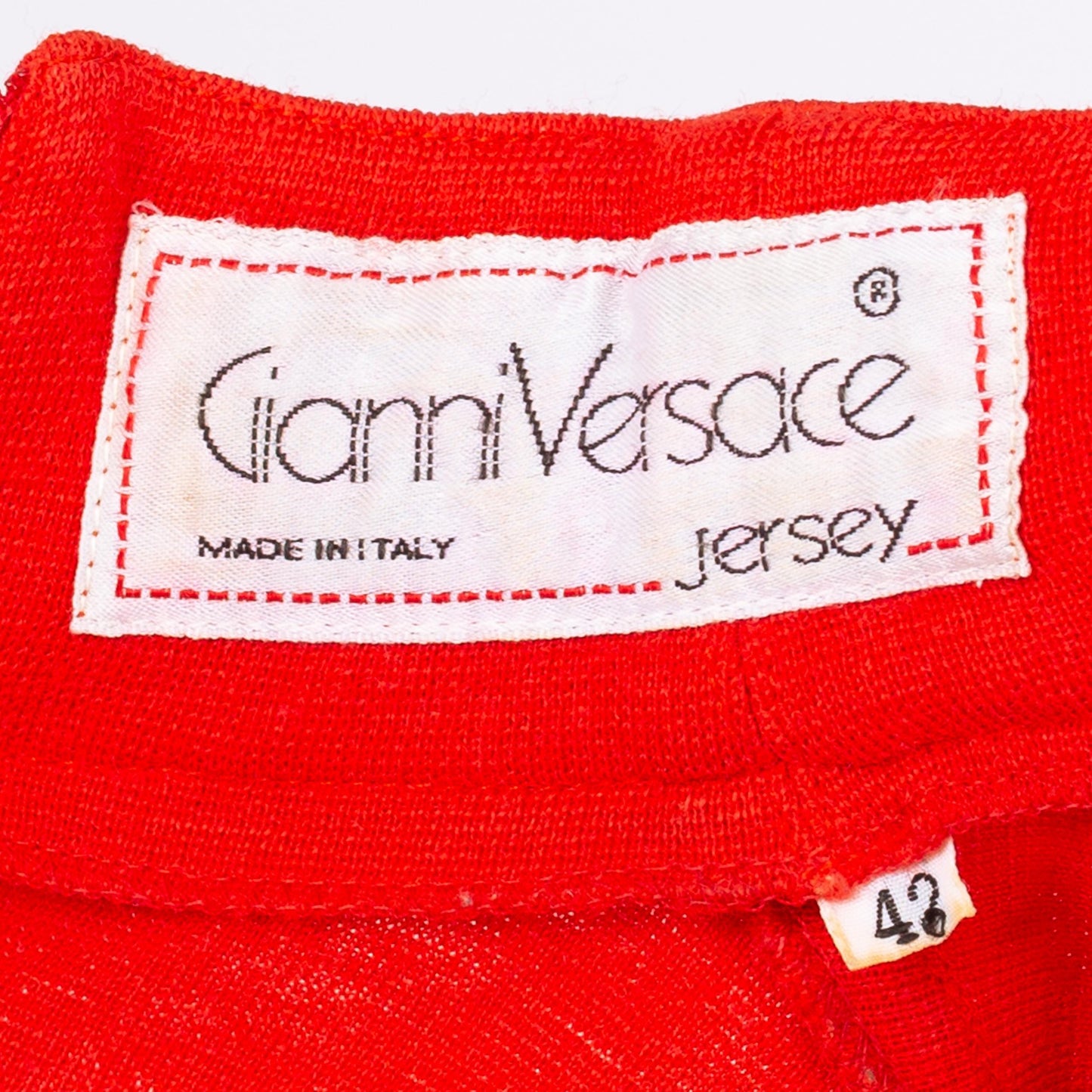 Vintage 80s Gianni Versace Red Wool Mini Dress - Medium | Designer 3/4 Sleeve Winter Christmas Party Dress