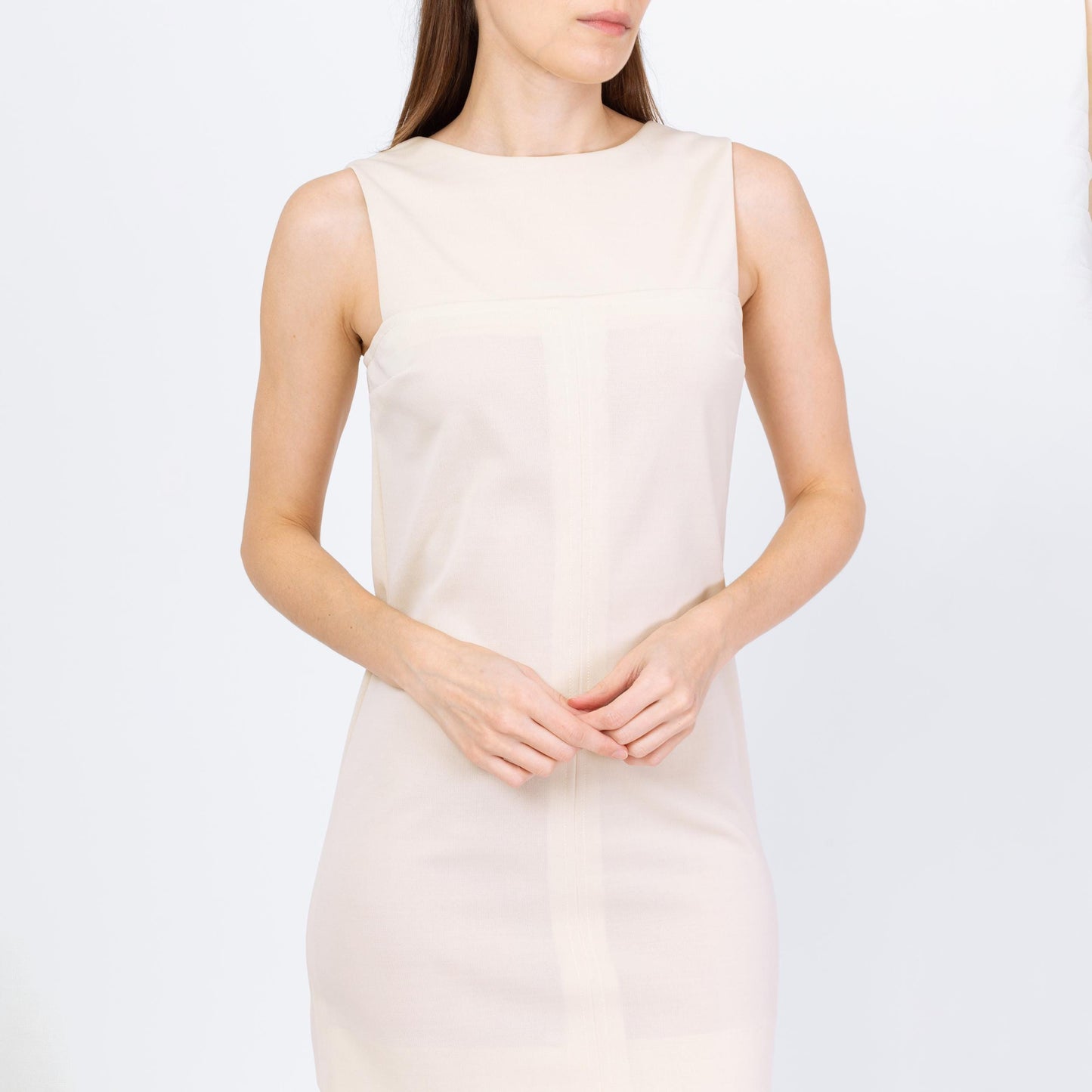 Vintage 60s Mod Ivory White Mini Dress - Extra Small | Sleeveless Retro Minimalist Shift Party Dress