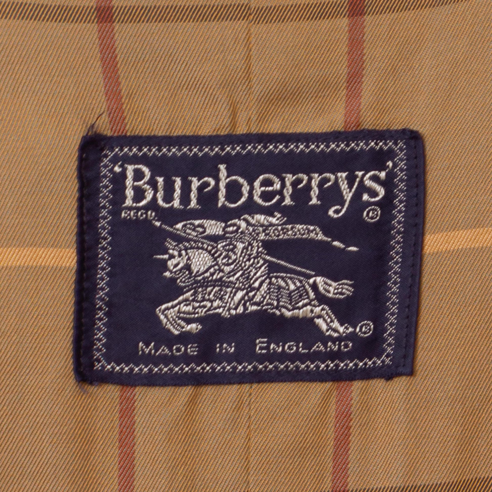 Vintage 90s Burberry Tan Belted Trench Coat - Medium to Large | Designer Plaid Lined Single Breasted Button Up Long Lightweight Jacket