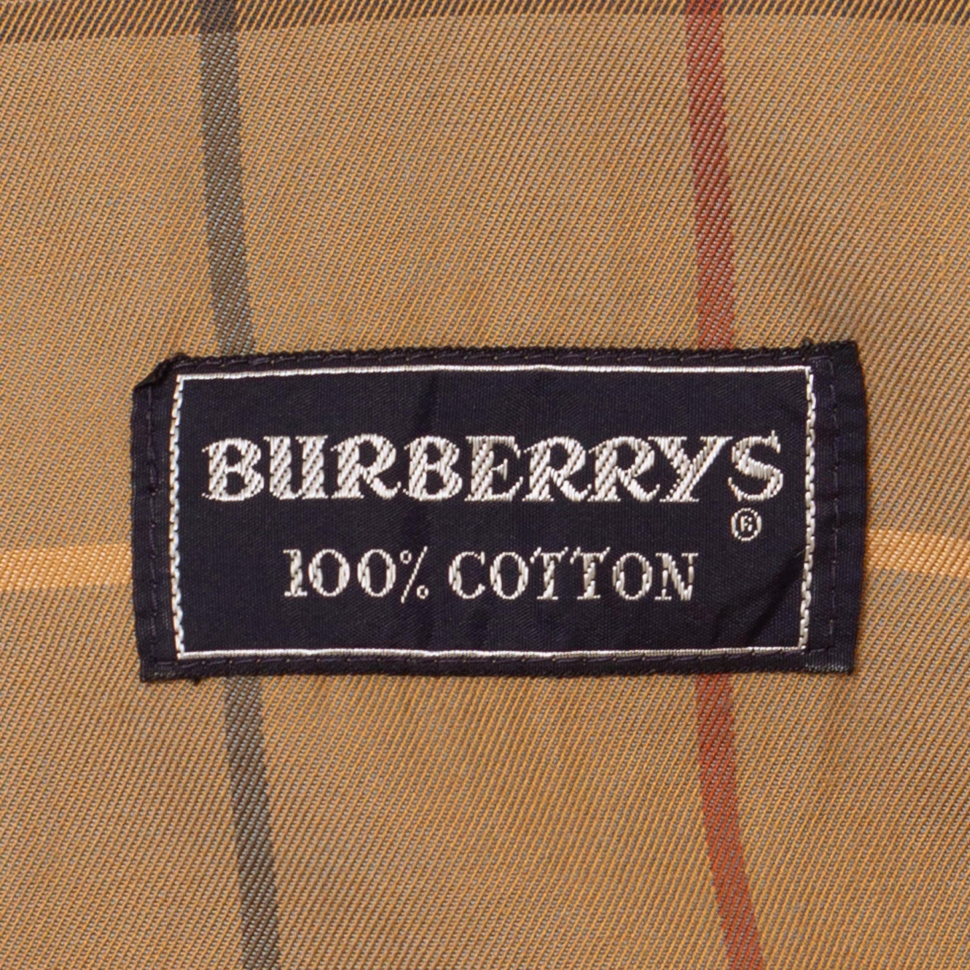 Vintage 90s Burberry Tan Belted Trench Coat - Medium to Large | Designer Plaid Lined Single Breasted Button Up Long Lightweight Jacket