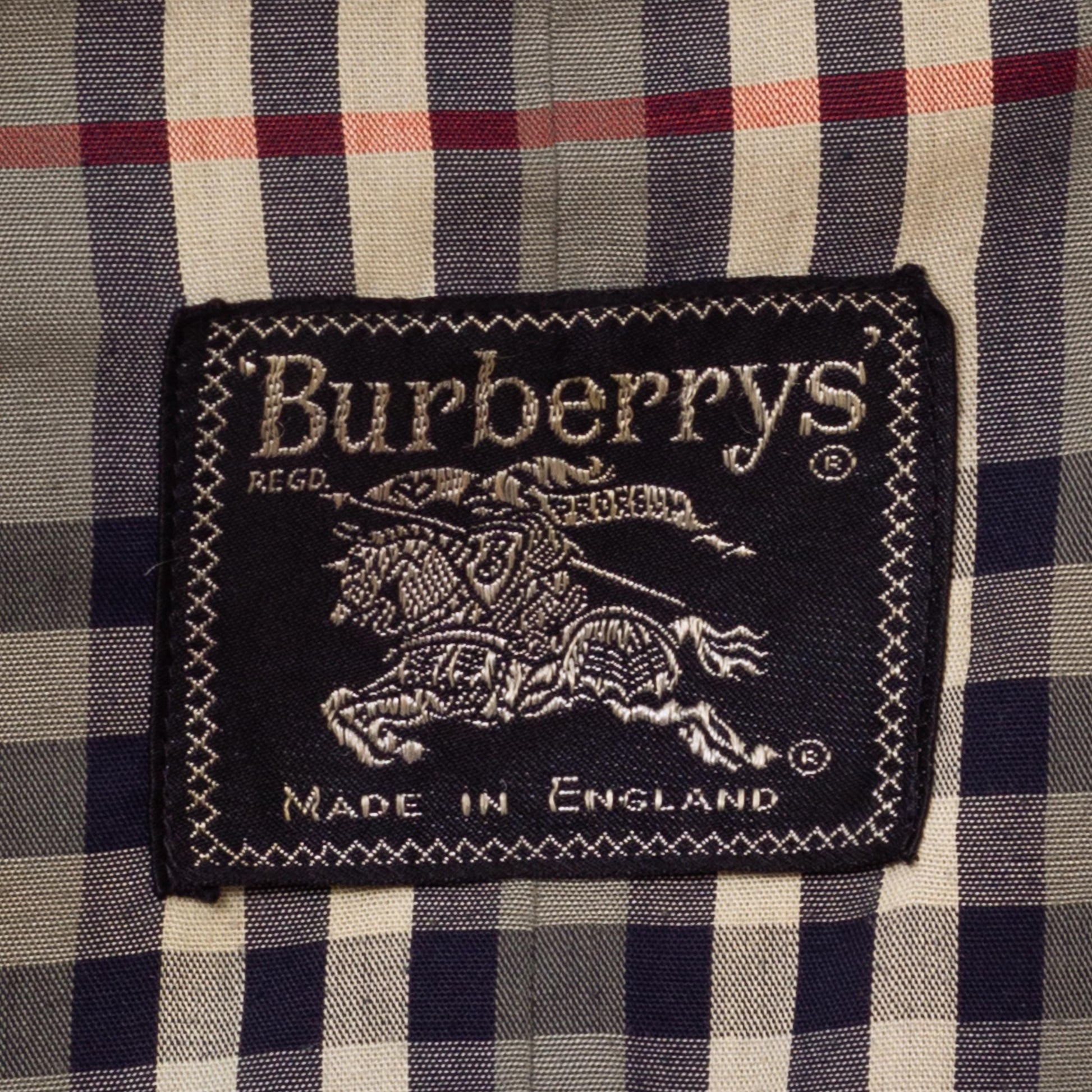 Vintage 90s Burberry Navy Blue Short Belted Trench Coat - Small to Medium | Designer Plaid Lined Double Breasted Lightweight Jacket