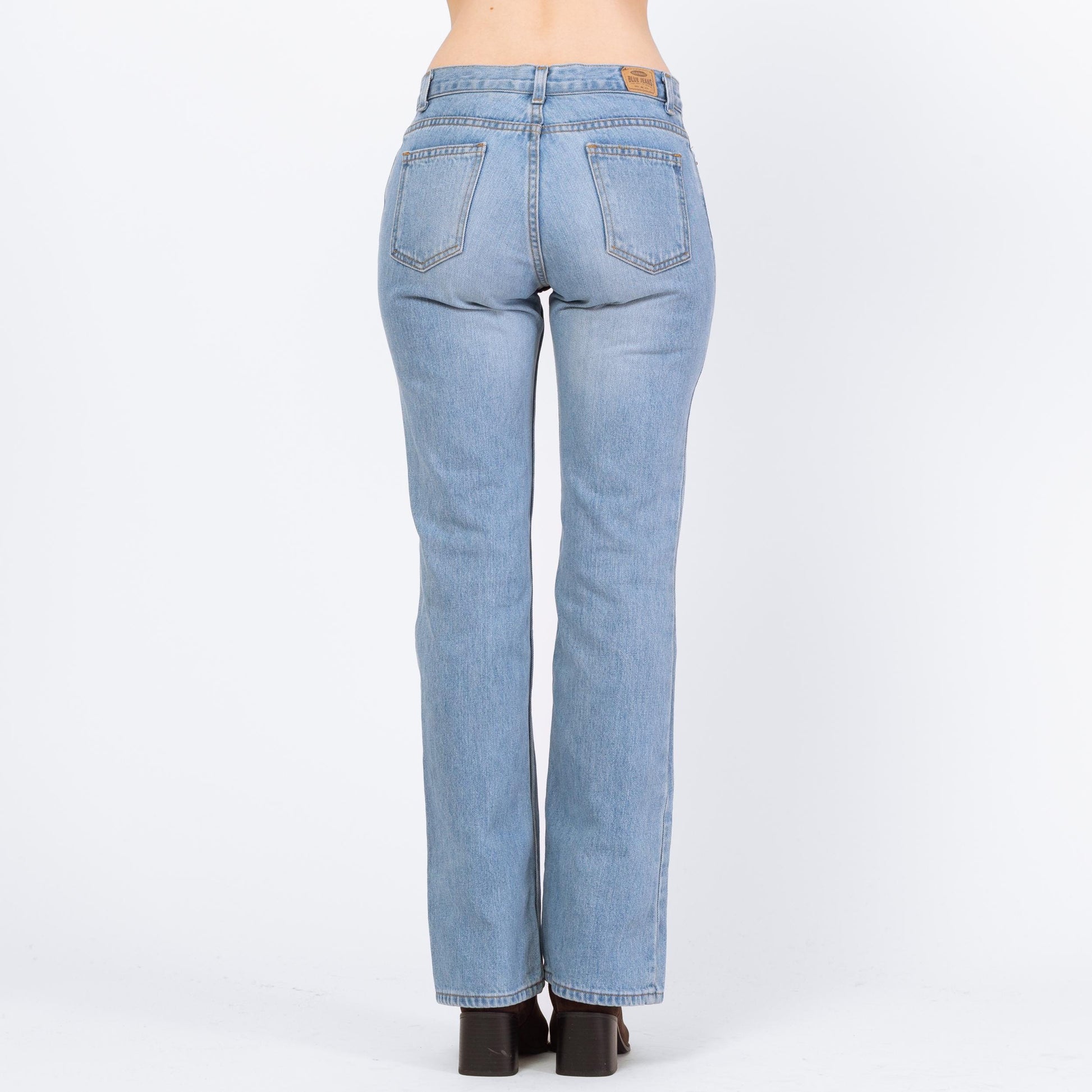 Vintage Y2K Light Wash Low Rise Bootcut Jeans – Small | Faded Denim 2000s Low Riders