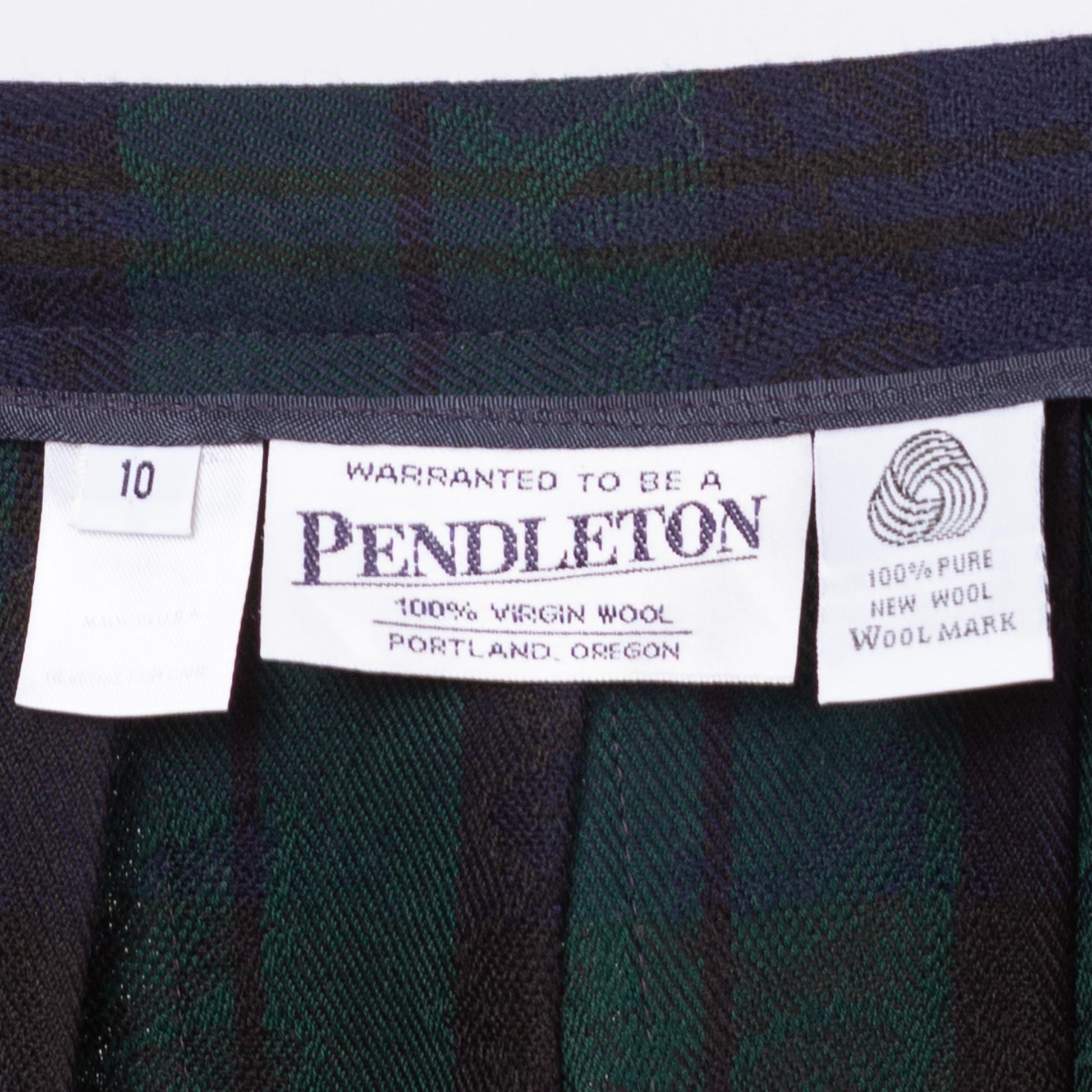 Vintage 90s Pendleton Navy & Green Plaid Floral Maxi Skirt - Medium, 28"-29" Waist | Dark Academia Pleated High Waisted A Line Skirt