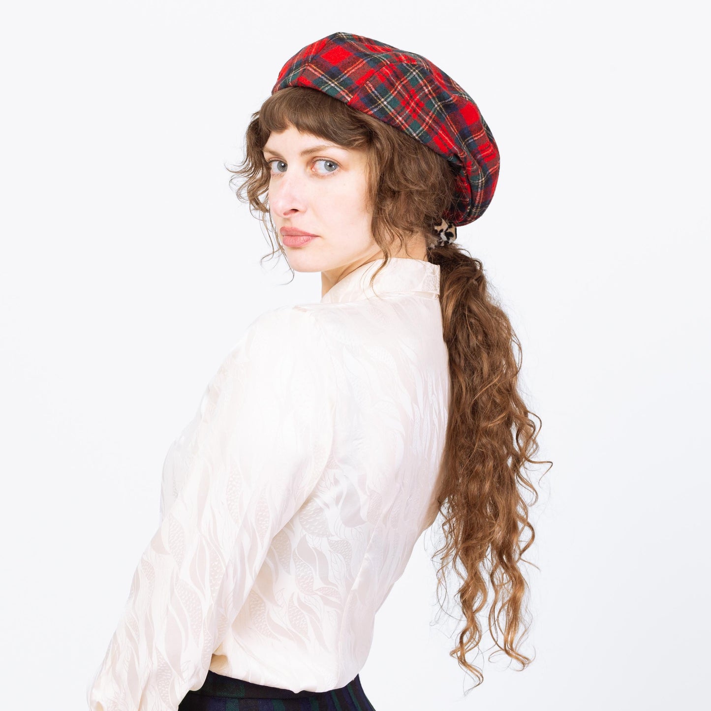 Vintage 70s 80s Pendleton Red Tartan Wool Tweed Flat Cap - Medium | Newsboy Cabbie Hat