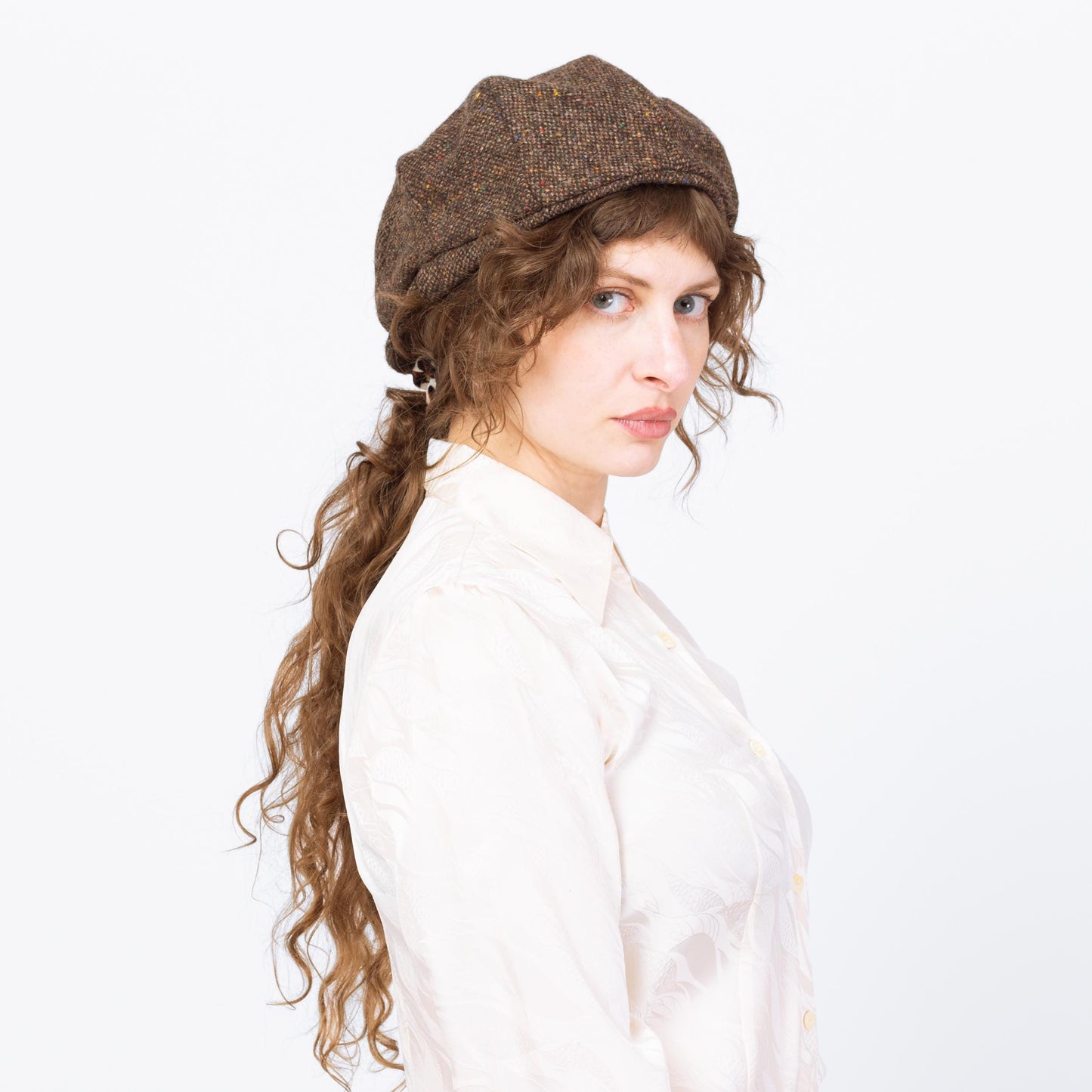 Vintage 70s 80s Hanna Hats of Donegal Irish Tweed Earflap Cap - Large | Newsboy Flat Cabbie Hat