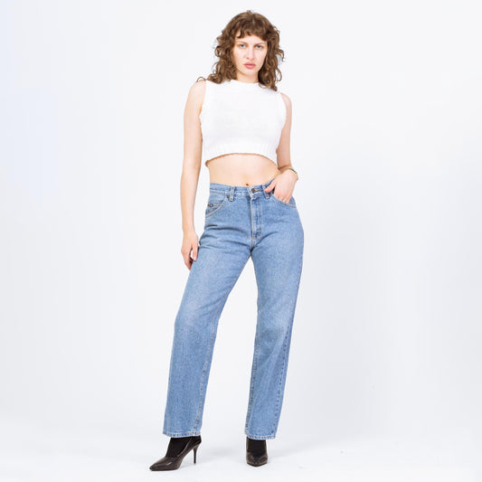 Vintage 90s Lee Relaxed Fit Light Wash Jeans - 31x31 | Denim High Waisted Slim Straight Mom Jeans