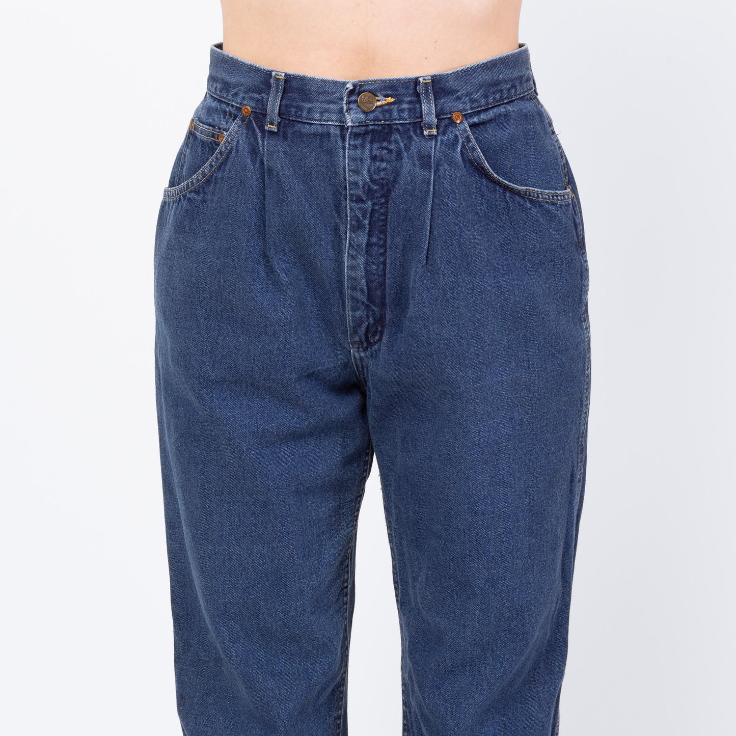 Vintage 80s Lee Riders Dark Wash High Waisted Pleated Jeans - Medium, 29" Waist | Relaxed Fit Denim Baggy Mom Jeans