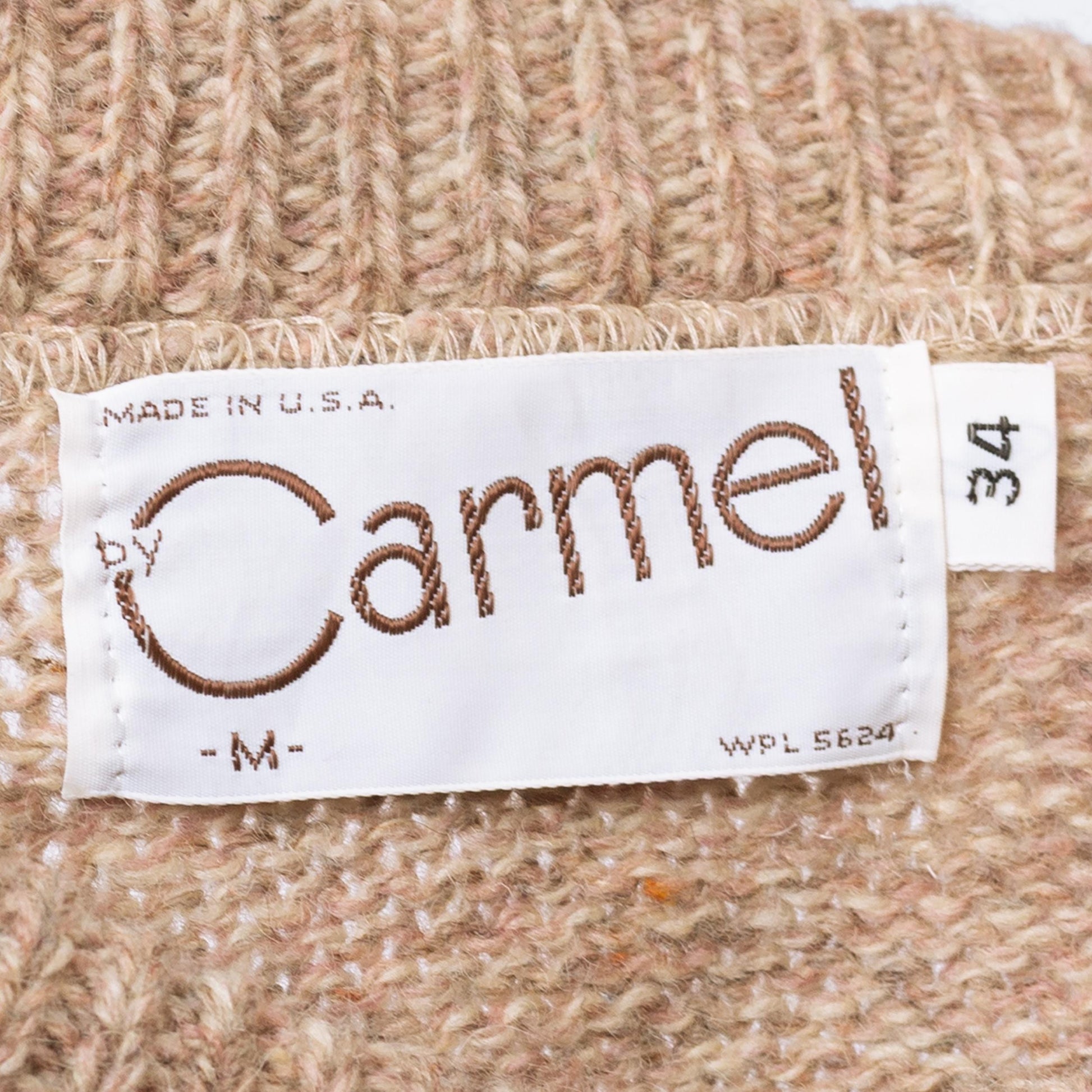 Vintage 80s Oatmeal Wool Blend Sweater - Small | Marled Knit Pullover