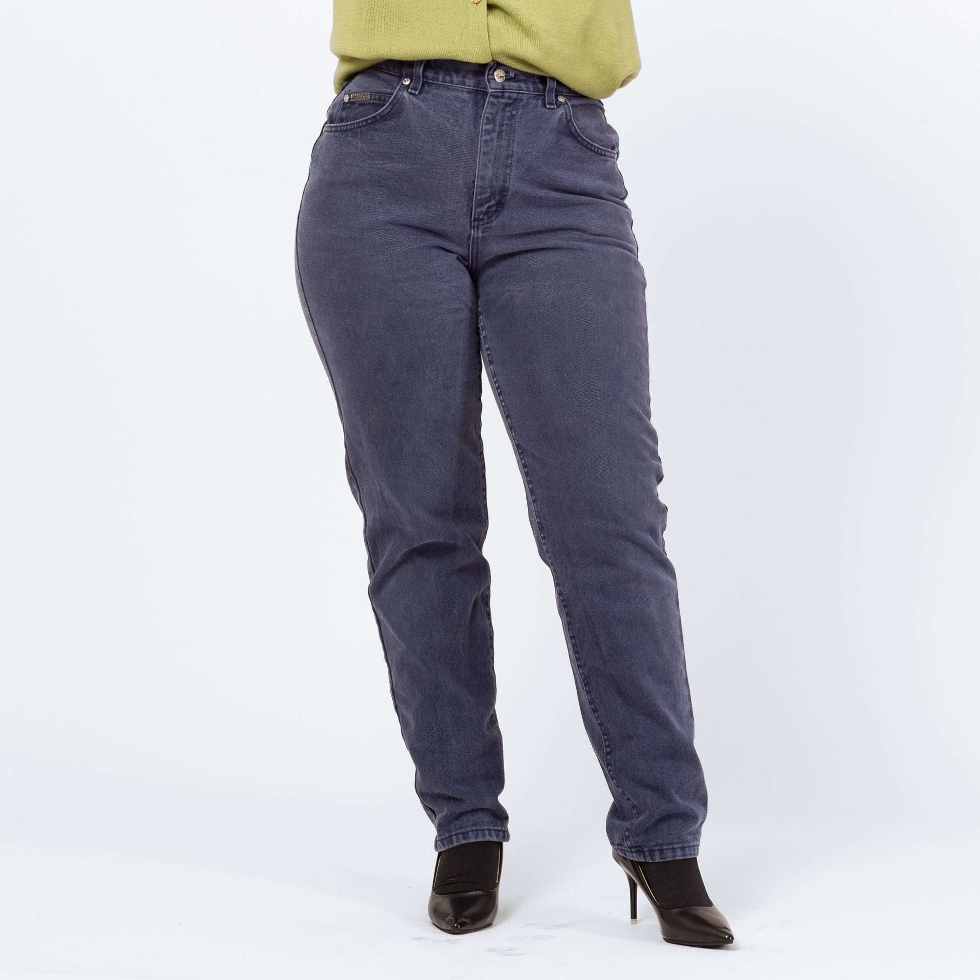 Vintage 90s Lee Dark Indigo High Waisted Jeans - Medium, 29" Waist | Denim Slim Straight Leg Mom Jeans