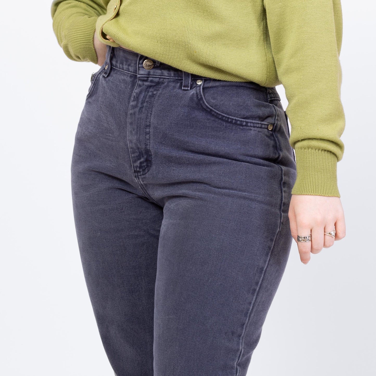 Vintage 90s Lee Dark Indigo High Waisted Jeans - Medium, 29" Waist | Denim Slim Straight Leg Mom Jeans