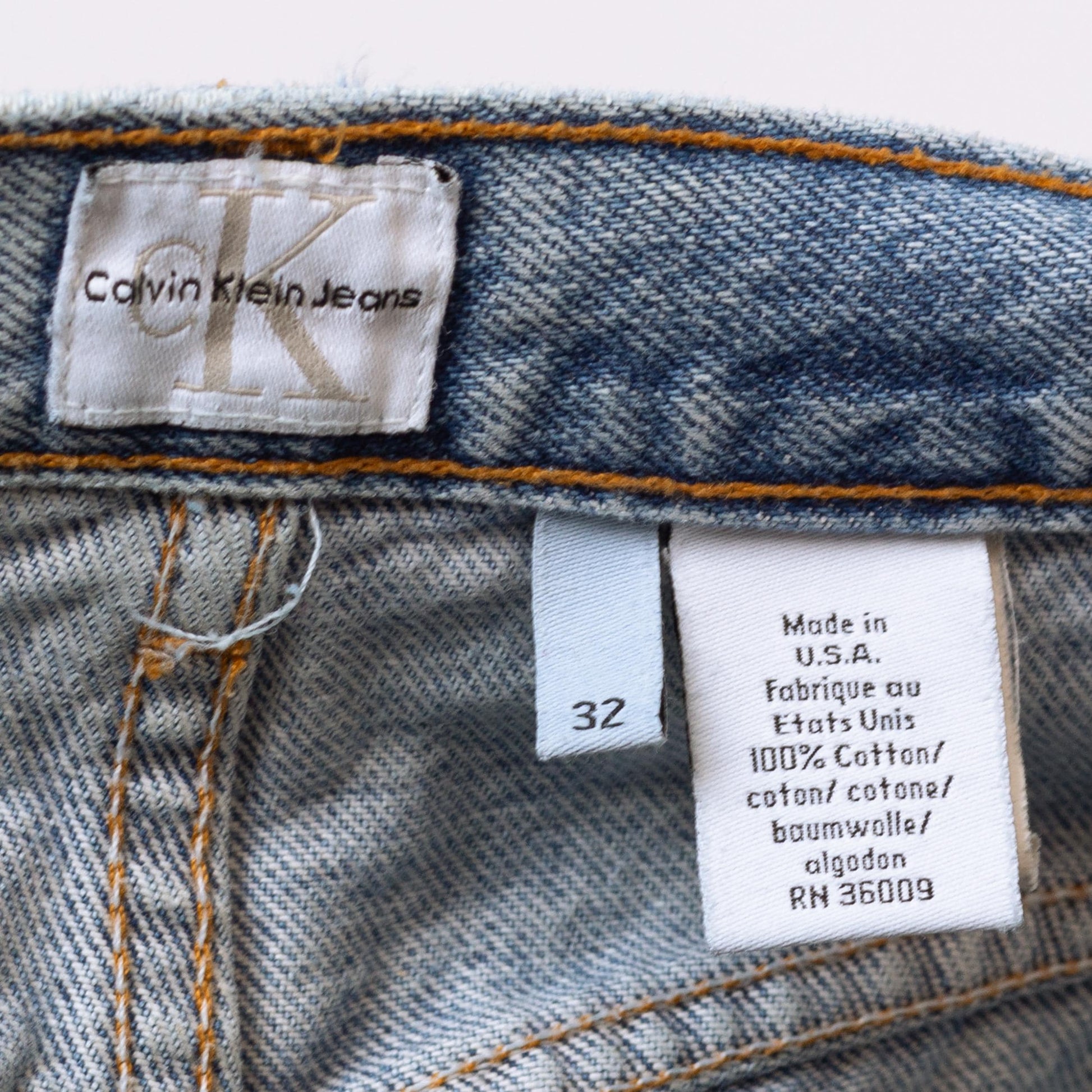 Vintage 90s Y2K Calvin Klein Light Wash Jeans - Large, 32" | CK Denim High Waisted Slim Straight Mom Jeans