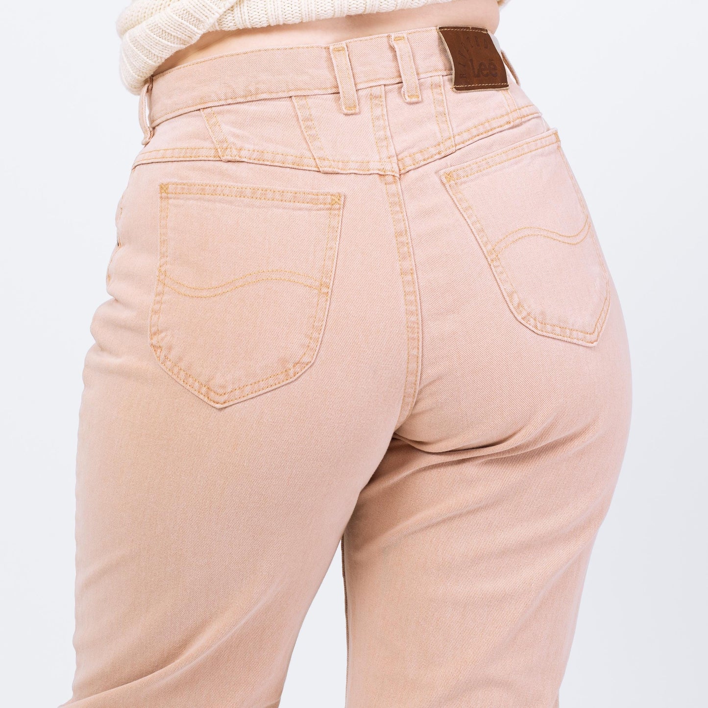 Vintage 90s Lee Dusty Pink High Waisted Jeans - Large Tall, 31" Waist | Peach Denim Slim Straight Long Inseam Mom Jeans