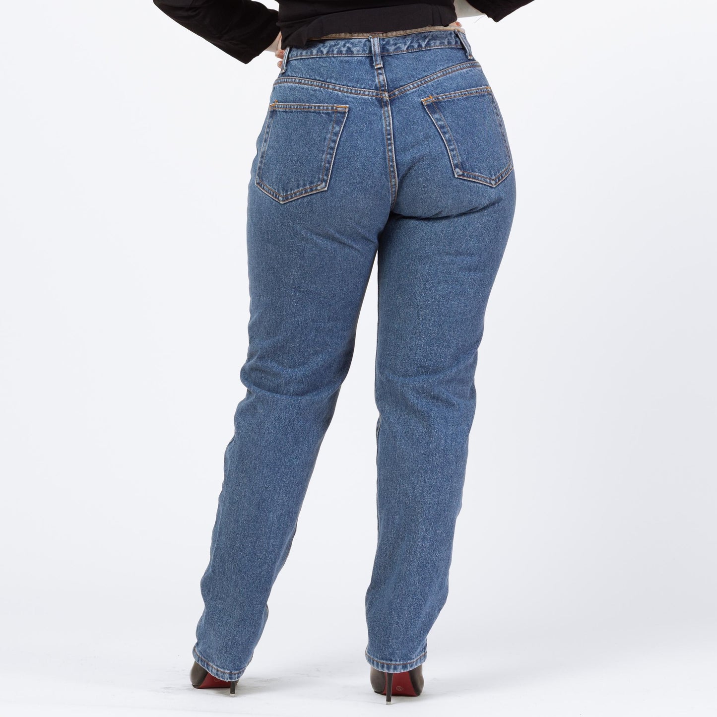 Vintage 90s Calvin Klein High Waisted Yoked Jeans - Large, 31" Waist | CK Medium Wash Denim Slim Straight Mom Jeans
