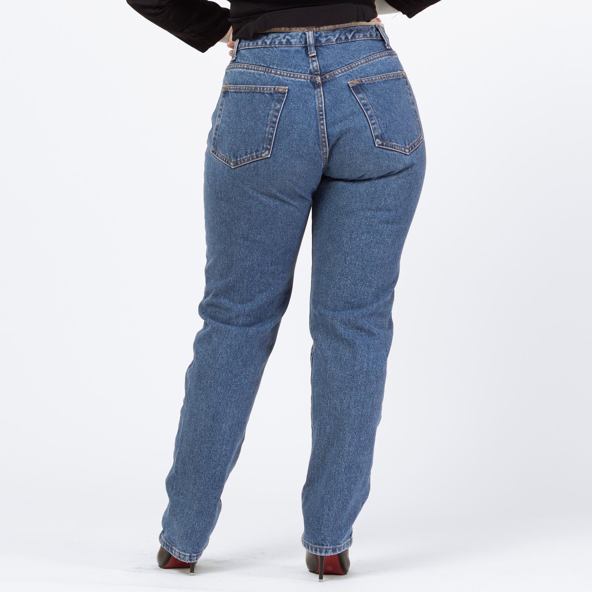 Vintage 90s Calvin Klein High Waisted Yoked Jeans - Large, 31" Waist | CK Medium Wash Denim Slim Straight Mom Jeans