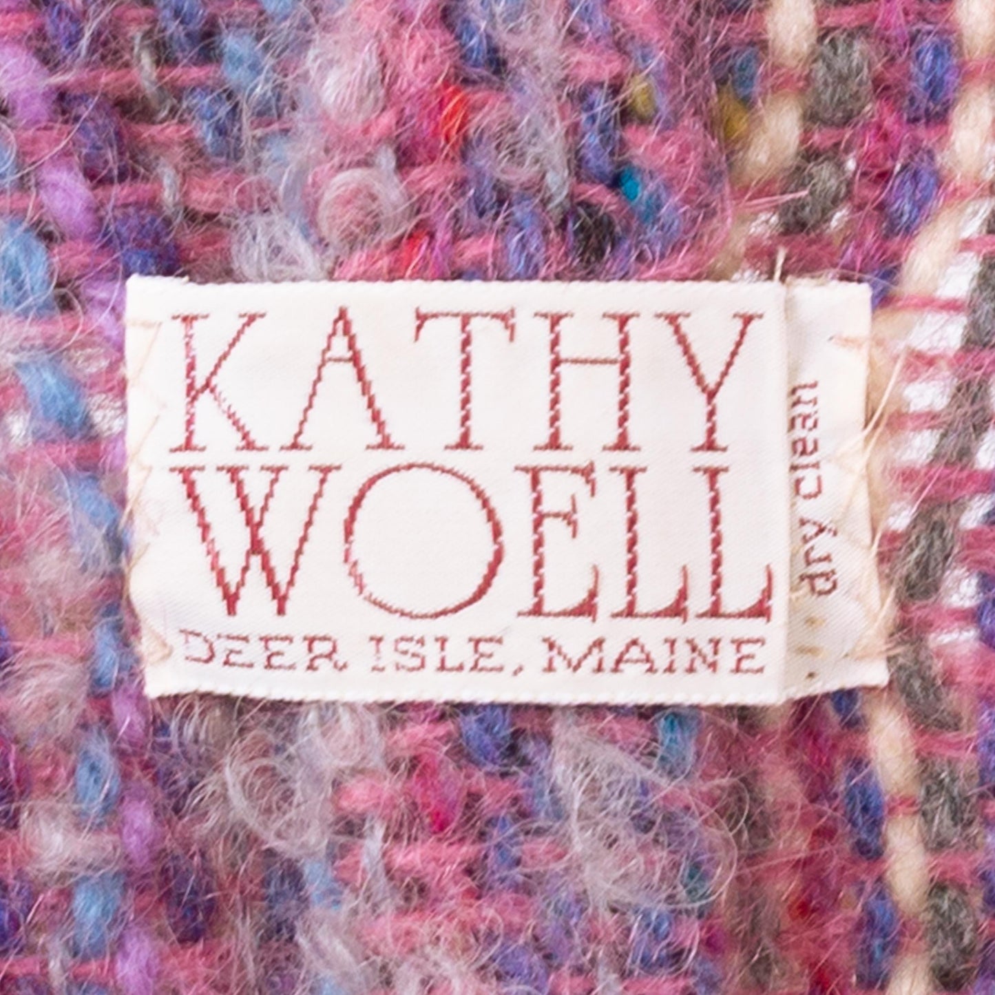 Vintage 80s Pink & Purple Gradient Striped Cropped Wool Jacket - Large to 1X | Hand Woven Cardigan