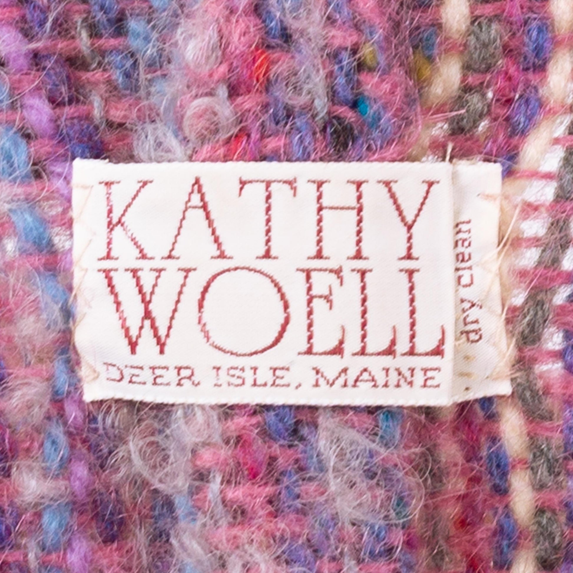 Vintage 80s Pink & Purple Gradient Striped Cropped Wool Jacket - Large to 1X | Hand Woven Cardigan