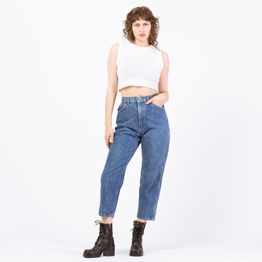 Vintage 80s Lee Riders High Waisted Jeans - Petite Small to Medium | Cropped Short Inseam Mom Jeans