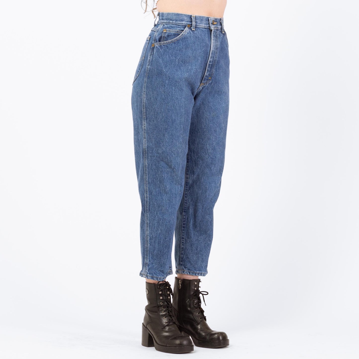 Vintage 80s Lee Riders High Waisted Jeans - Petite Small to Medium | Cropped Short Inseam Mom Jeans