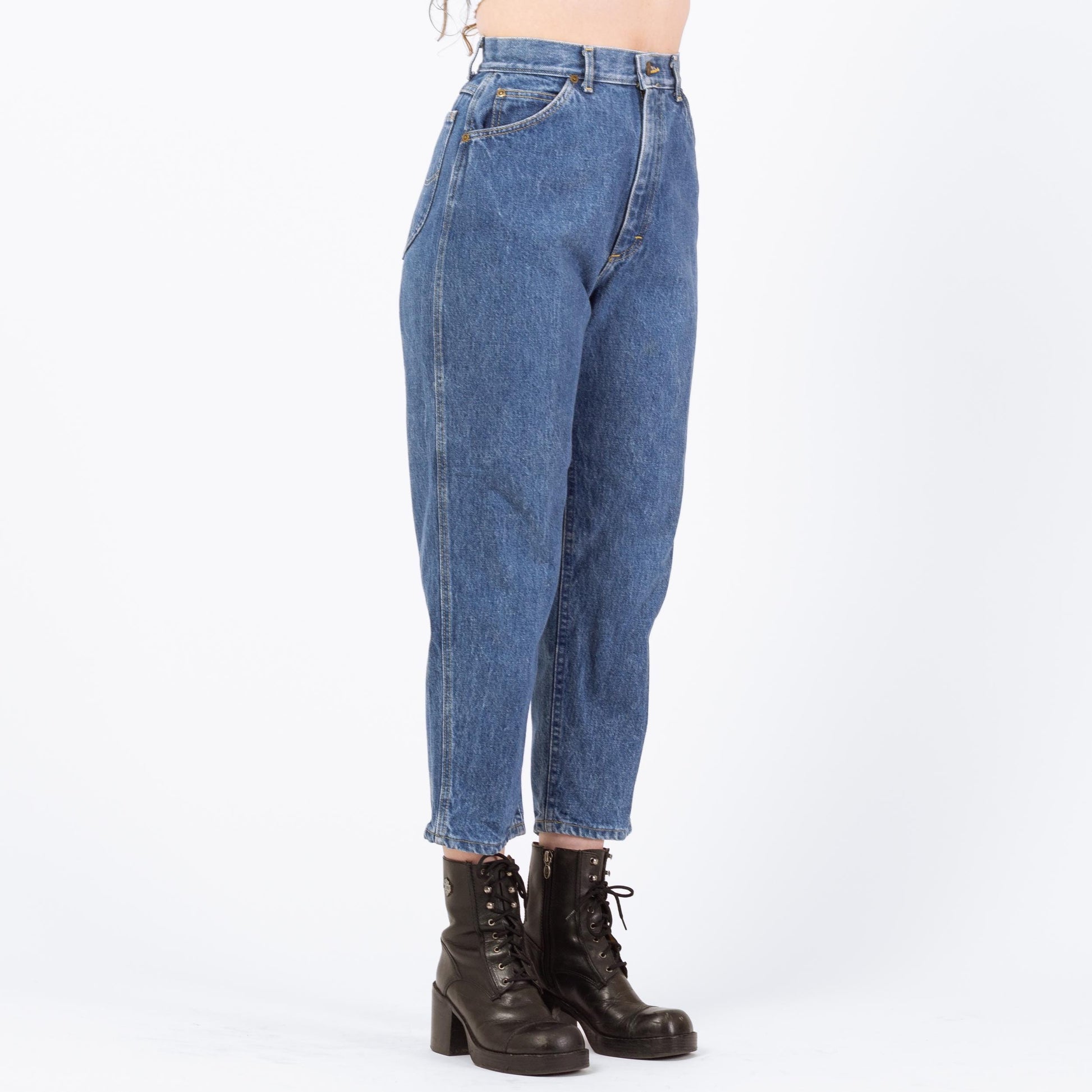 Vintage 80s Lee Riders High Waisted Jeans - Petite Small to Medium | Cropped Short Inseam Mom Jeans