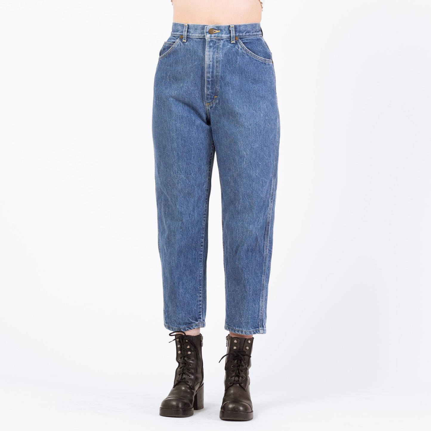 Vintage 80s Lee Riders High Waisted Jeans - Petite Small to Medium | Cropped Short Inseam Mom Jeans