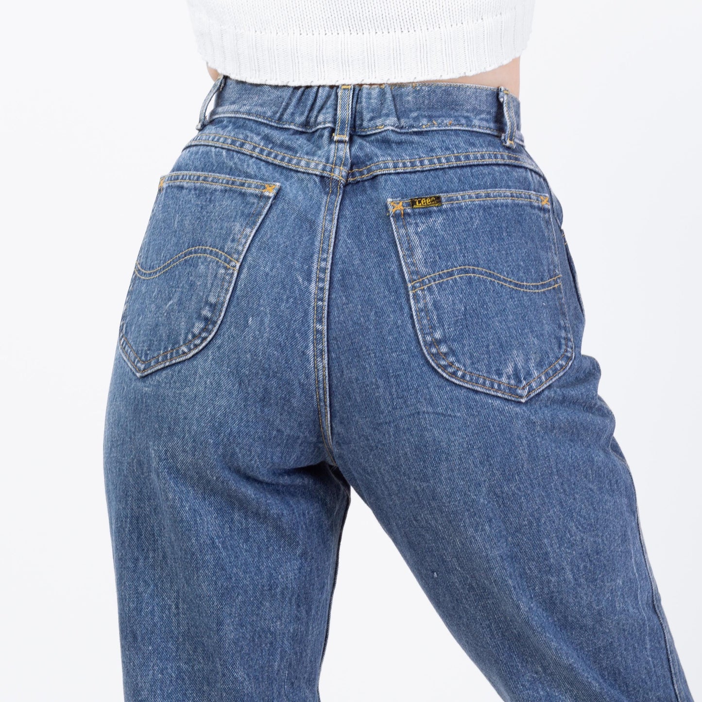 Vintage 80s Lee Riders High Waisted Jeans - Petite Small to Medium | Cropped Short Inseam Mom Jeans