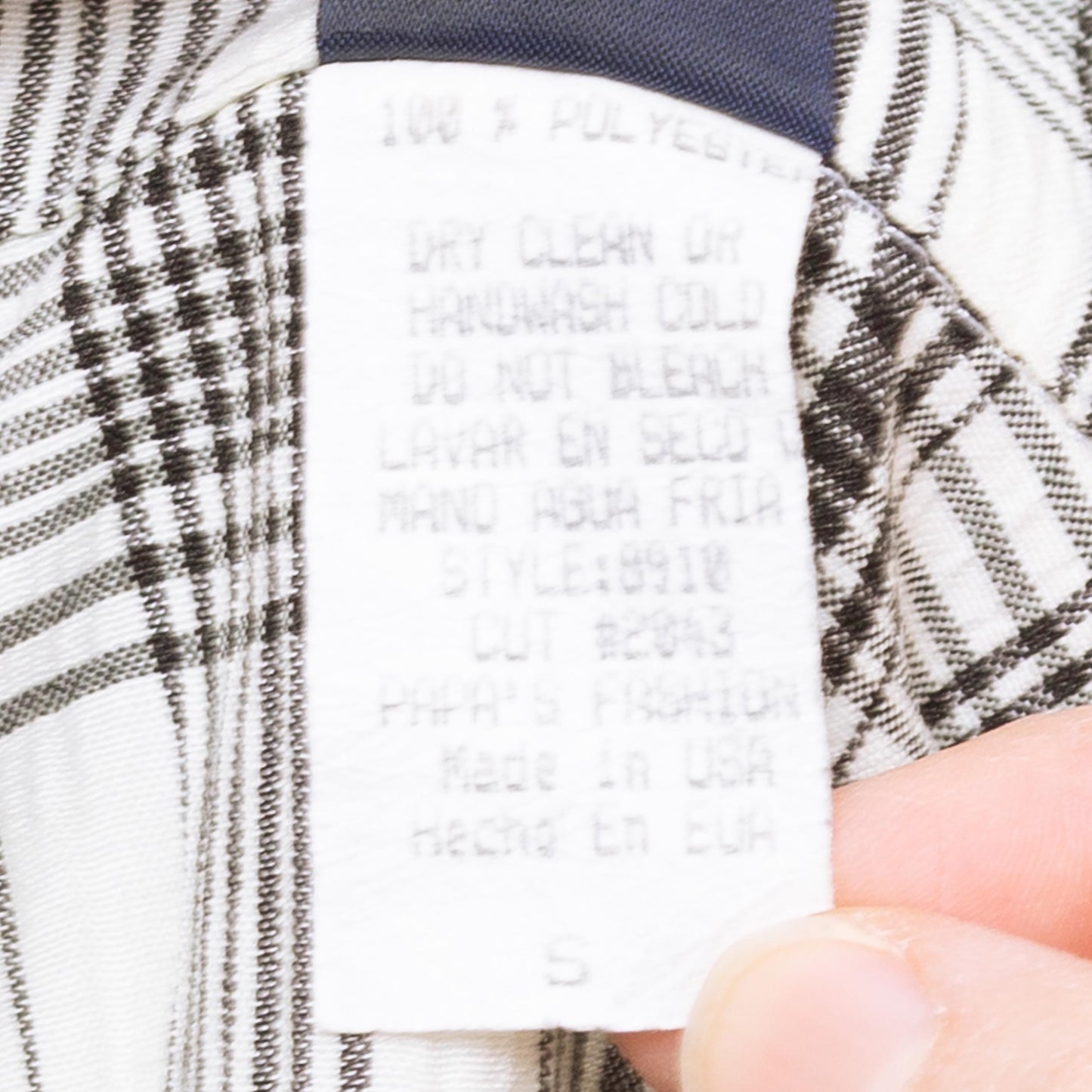 Vintage 90s Black & White Plaid Cuffed Blouse - Small | Button Up Collared Long Sleeve Shirt