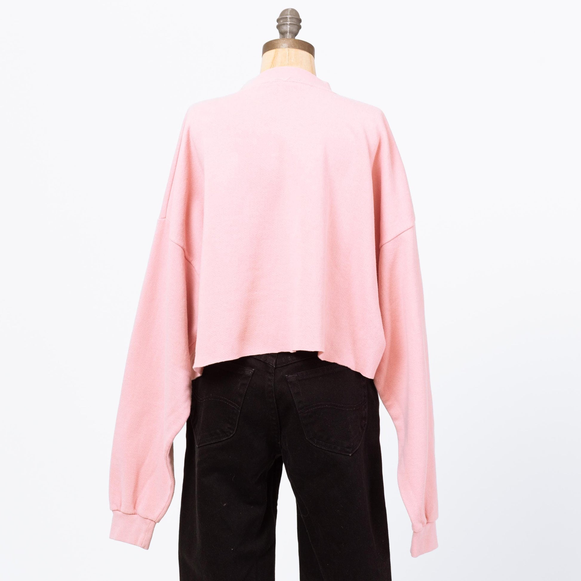 Vintage 90s Basket Of Kittens Cropped Sweatshirt - 3X | Pink Novelty Print Grandma Sweater Crew Neck Crop Top