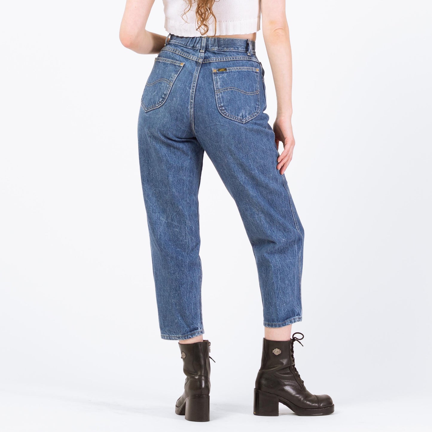 Vintage 80s Lee Riders High Waisted Jeans - Petite Small to Medium | Cropped Short Inseam Mom Jeans