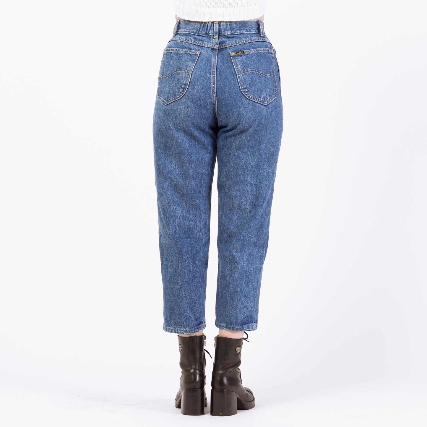 Vintage 80s Lee Riders High Waisted Jeans - Petite Small to Medium | Cropped Short Inseam Mom Jeans