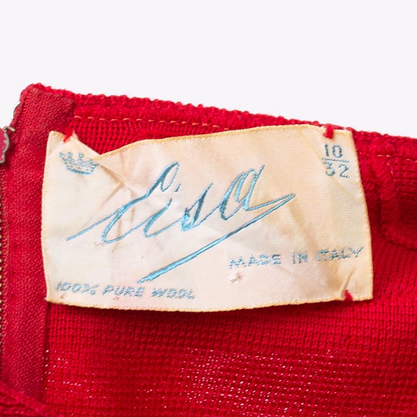 Vintage 60s Mod Red Wool Drop Waist Mini Dress - Small | Long Sleeve Knit Dress