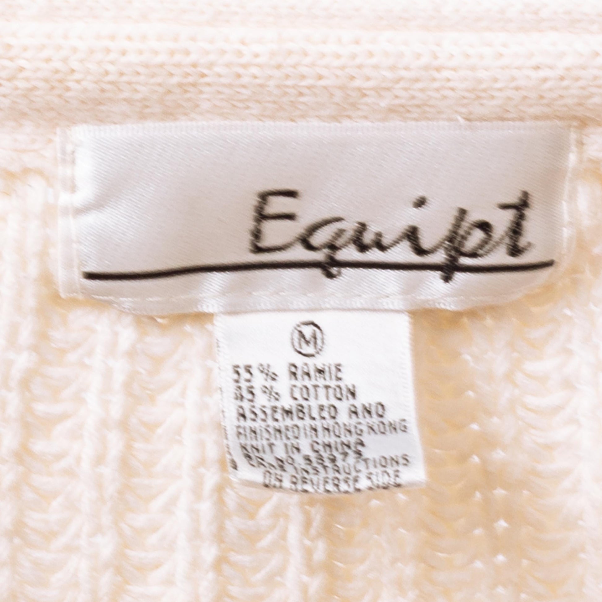 Vintage 90s White Cropped Cardigan - Medium | Cream Cotton Knit Button Up Sweater