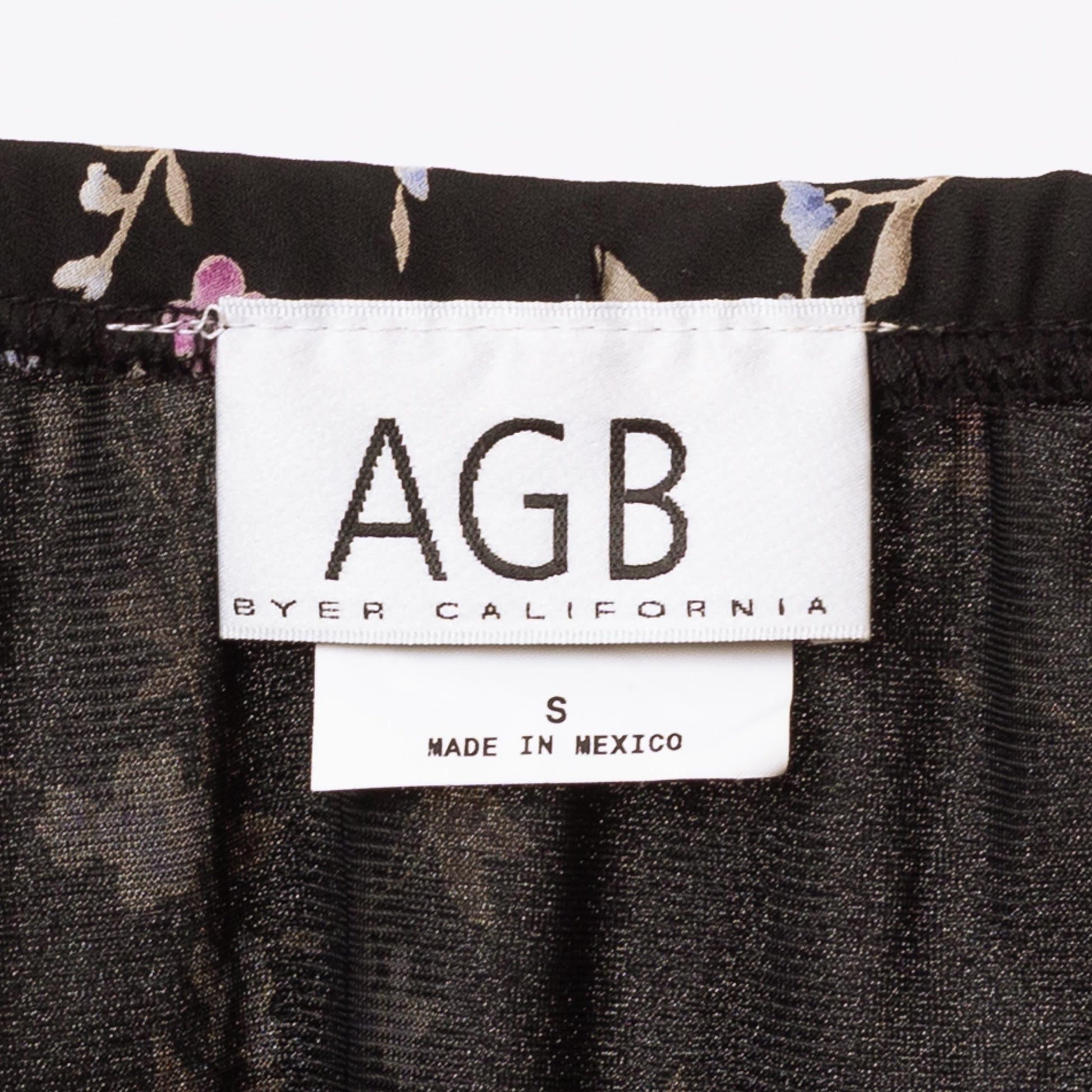 Vintage 90s Black Floral Bias Cut Mini Skirt - Small | Boho High Waisted Slip Miniskirt
