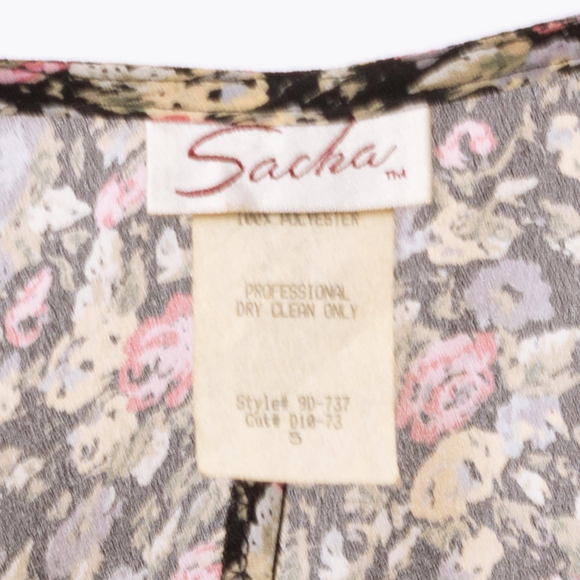 Vintage 90s Sheer Floral Dolman Sleeve Mini Dress - Small | Boho Bias Cut Long Sleeve Dress