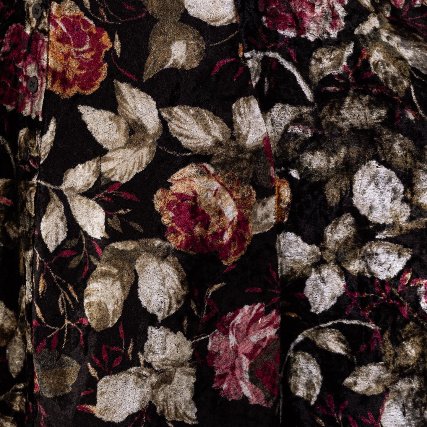 Vintage 90s Dark Floral Velvet Maxi Dress - Medium | Boho Long Sleeve Whimsigoth Dress