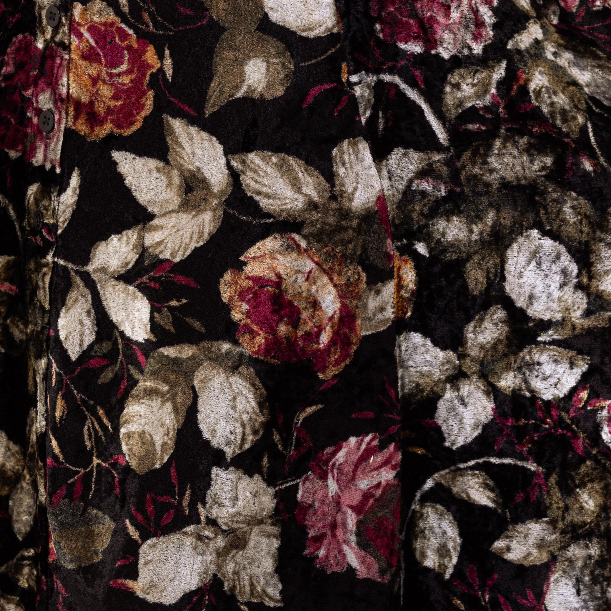 Vintage 90s Dark Floral Velvet Maxi Dress - Medium | Boho Long Sleeve Whimsigoth Dress