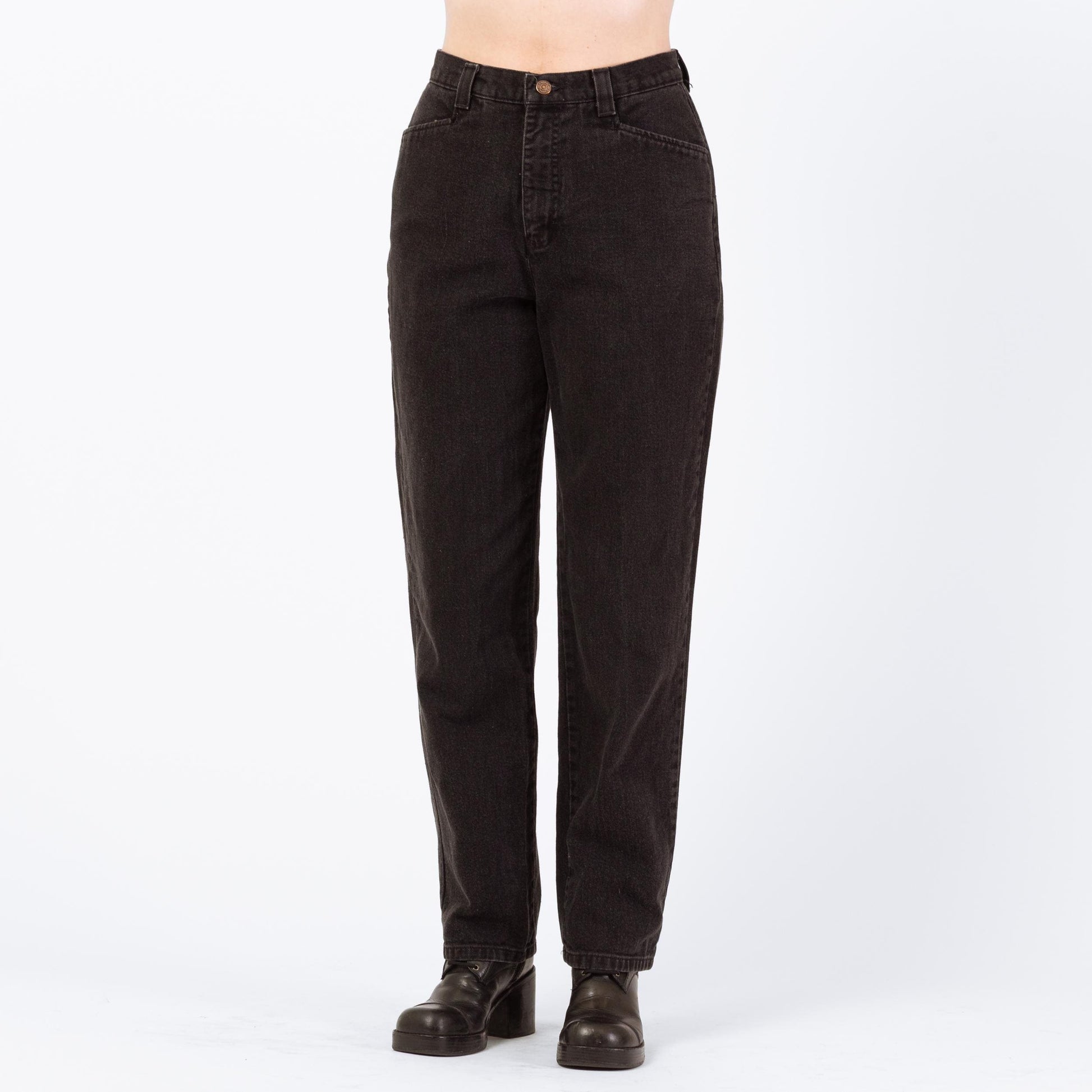 Vintage 90s Lee Black High Waisted Jeans - Medium, 28" | High Rise Denim Mom Jeans