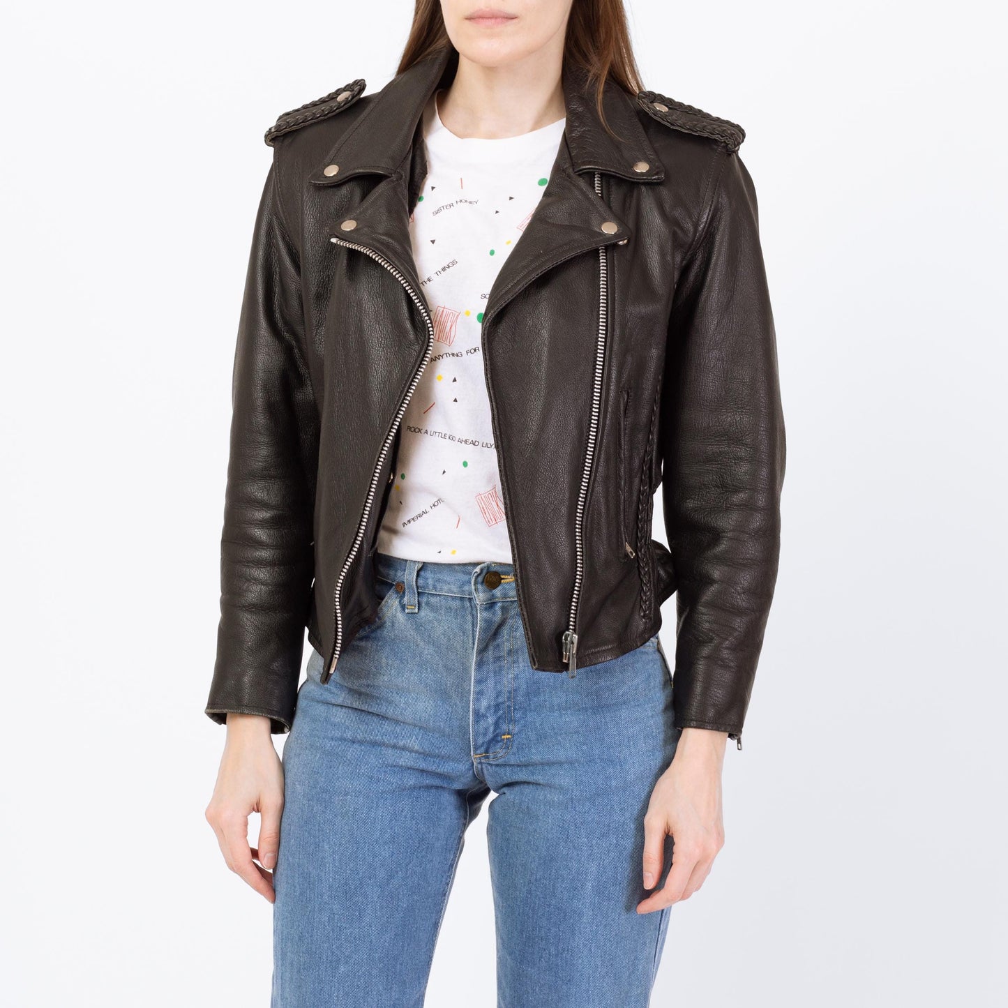 Vintage 90s Black Leather Harley Moto Jacket - Extra Small | Women's Cropped Motorcycle Biker Coat
