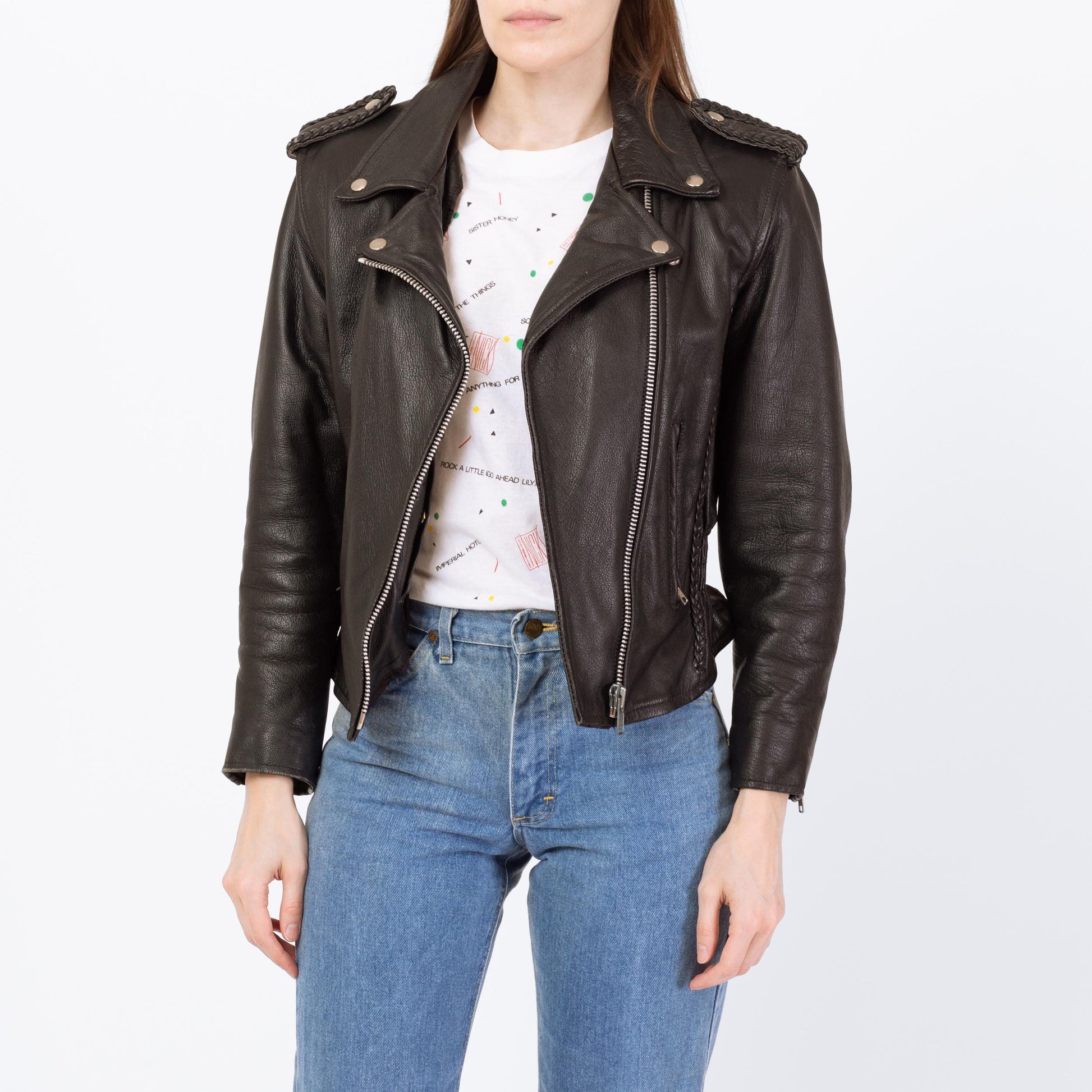 Vintage 90s Black Leather Harley Moto Jacket - Extra Small | Women's Cropped Motorcycle Biker Coat