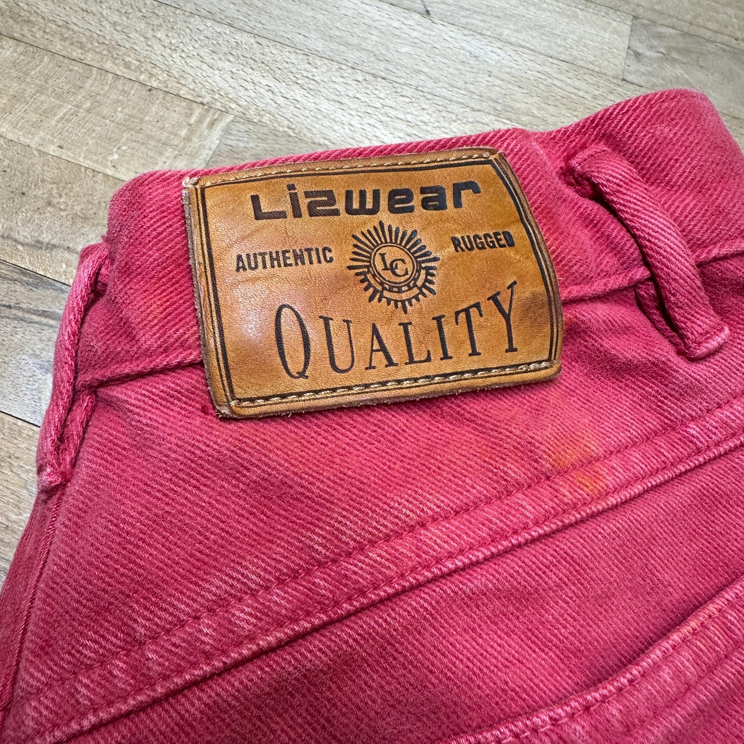 Vintage 90s Soft Red Denim High Waisted Jeans - Extra Small, 24" | Tapered Leg Mom Jeans