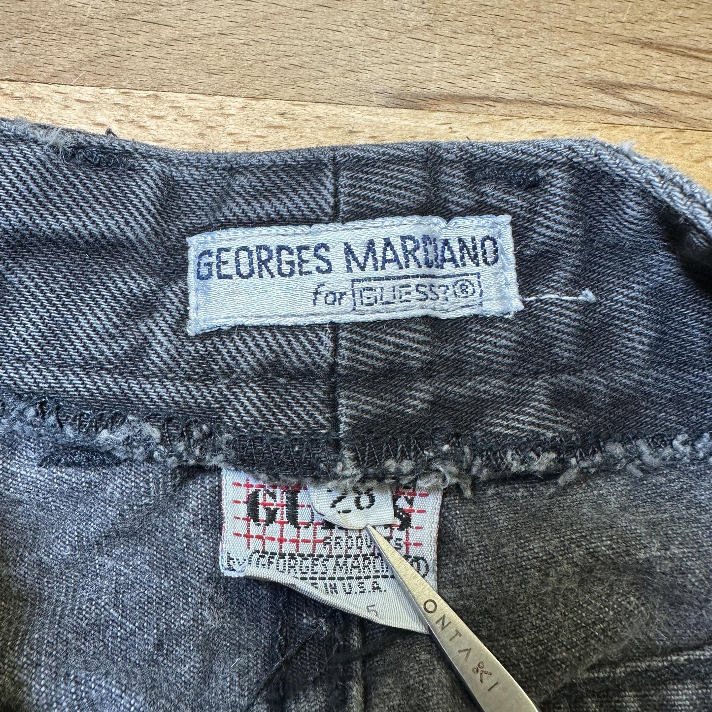 Vintage 90s Guess High Waisted Faded Black Ankle Zip Jeans - Petite Small, 26" | Denim Mom Jeans