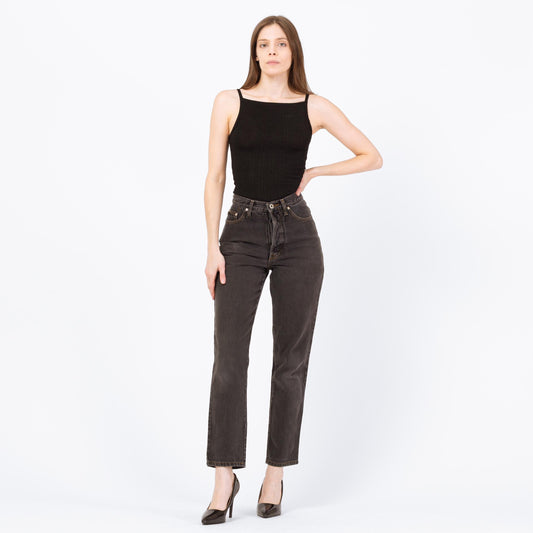 Vintage 90s Esprit Faded Black High Waisted Jeans - XS to Small, 26" | Slim Straight Leg Denim
