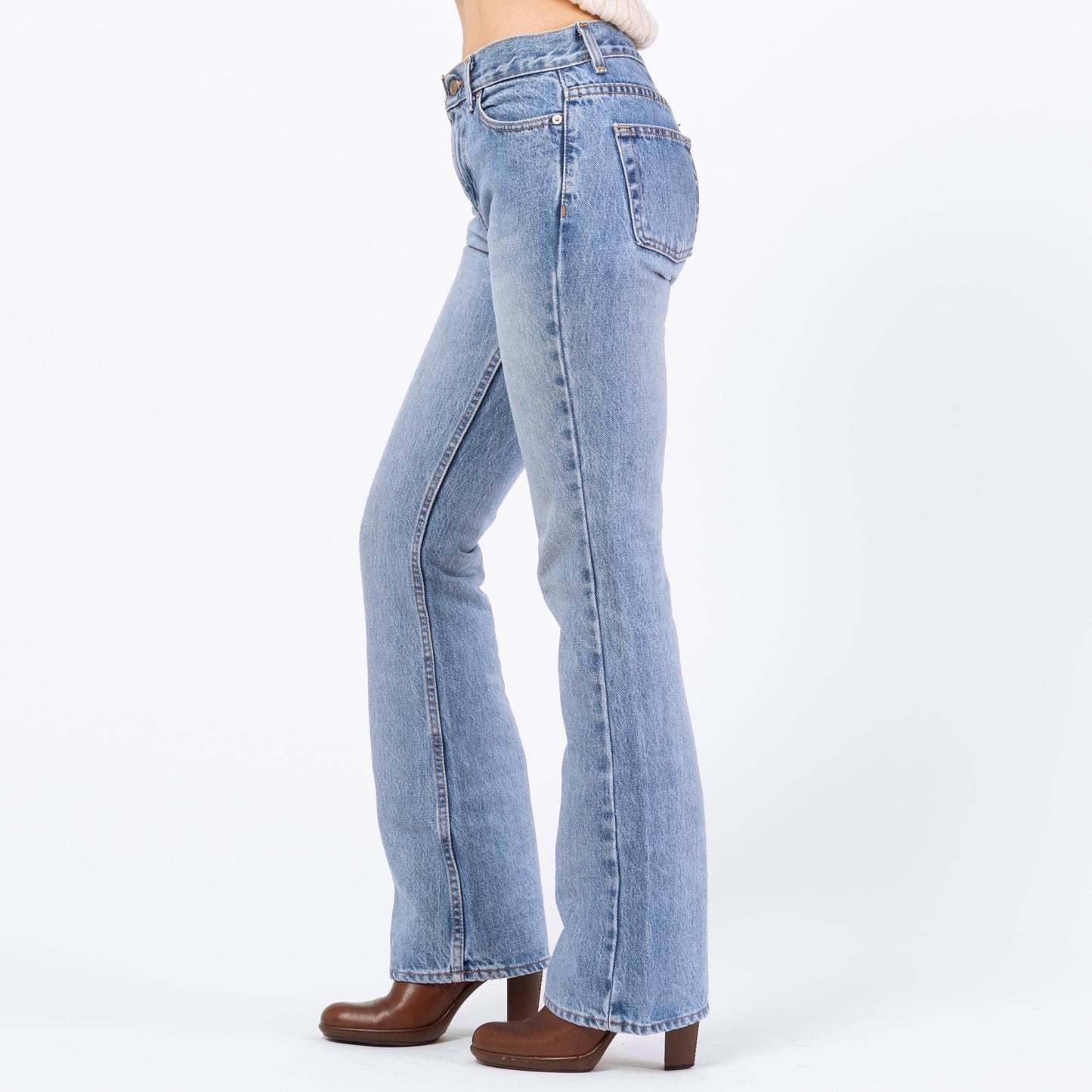 Vintage Y2K Light Wash Mid Rise Bootcut Jeans – Extra Small | 2000s Faded Denim Low Riders