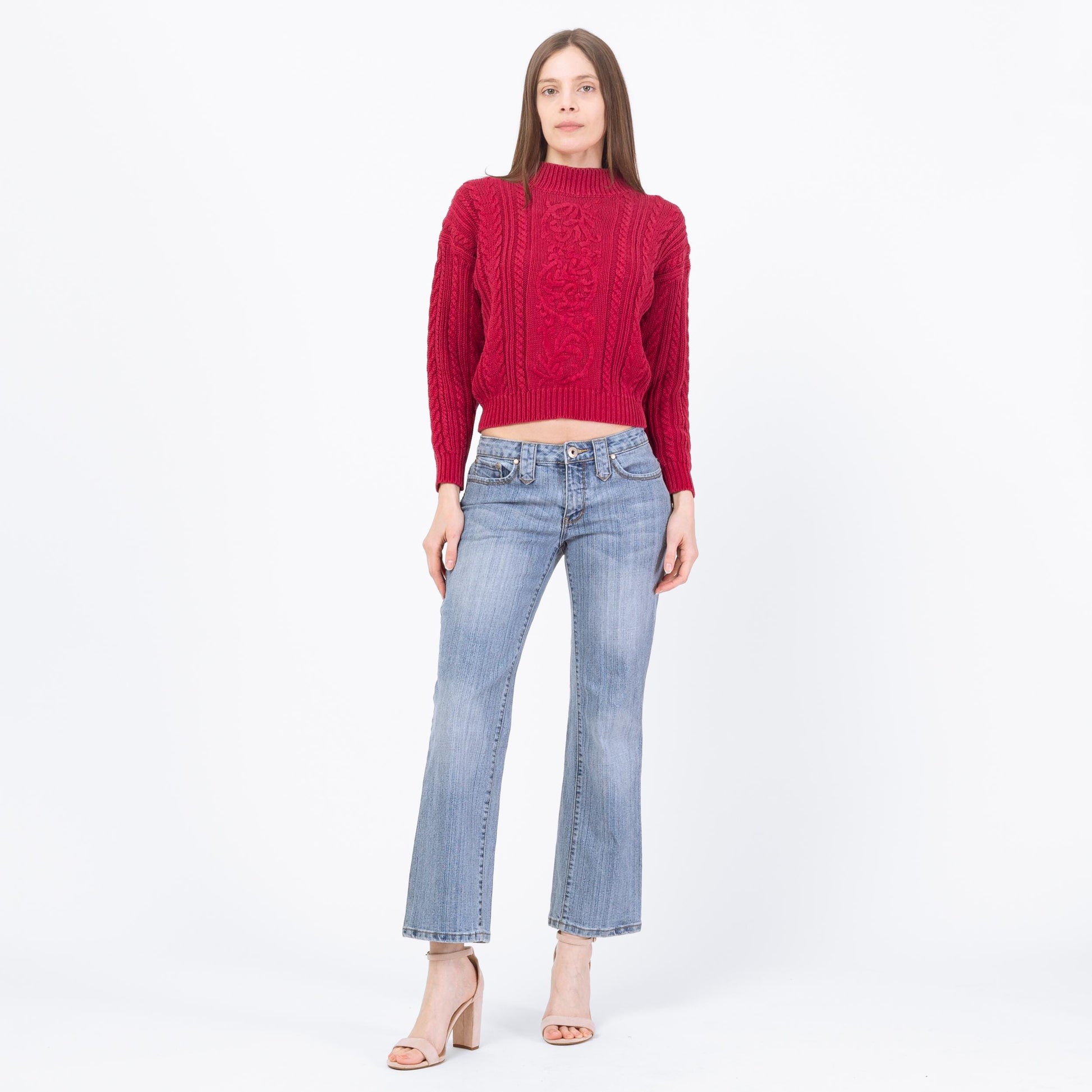 Vintage Y2K Studded Star Pocket Low Rise Jeans - Small to Medium | 2000s Light Wash Bootcut Denim