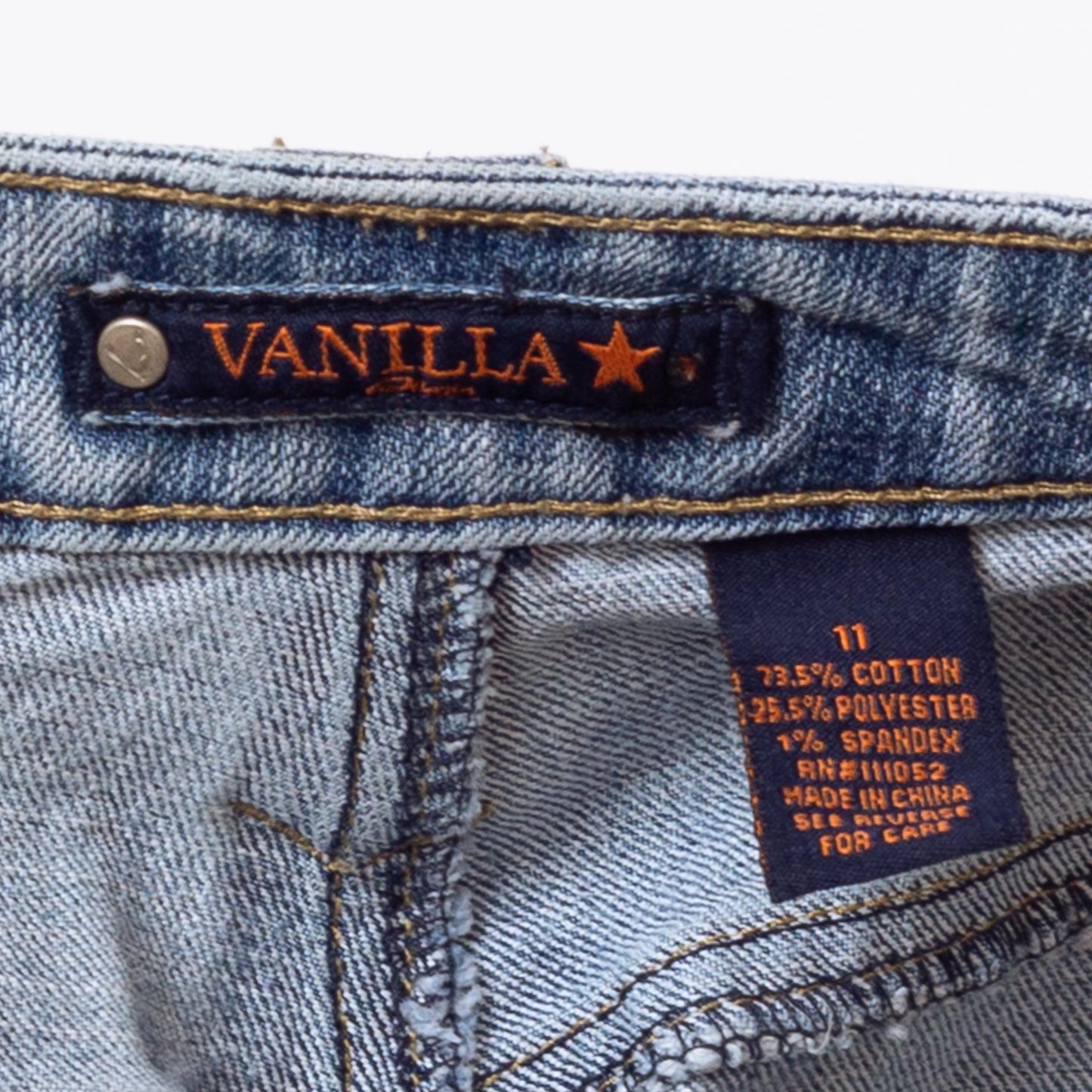 Vintage Y2K Studded Star Pocket Low Rise Jeans - Small to Medium | 2000s Light Wash Bootcut Denim