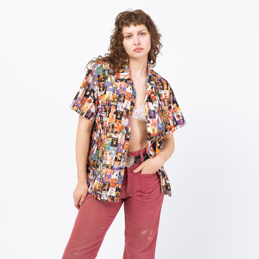 Vintage 90s Playboy Magazine All Over Print Shirt - Men's Medium