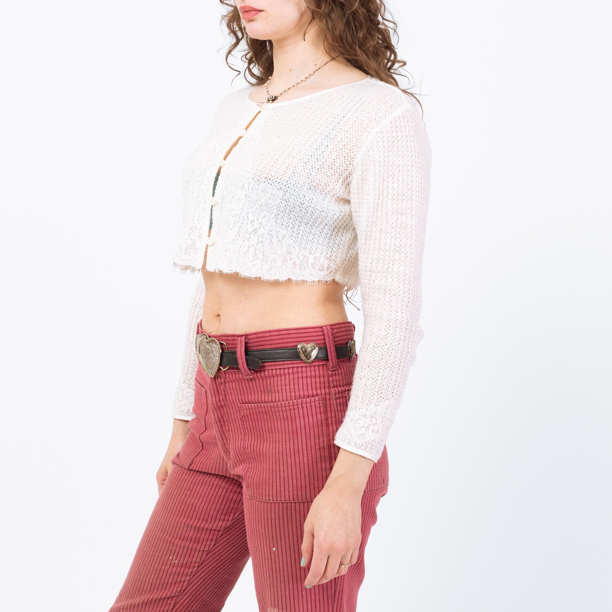 Vintage 90s Victoria's Secret White Soft Knit Crop Top - Small