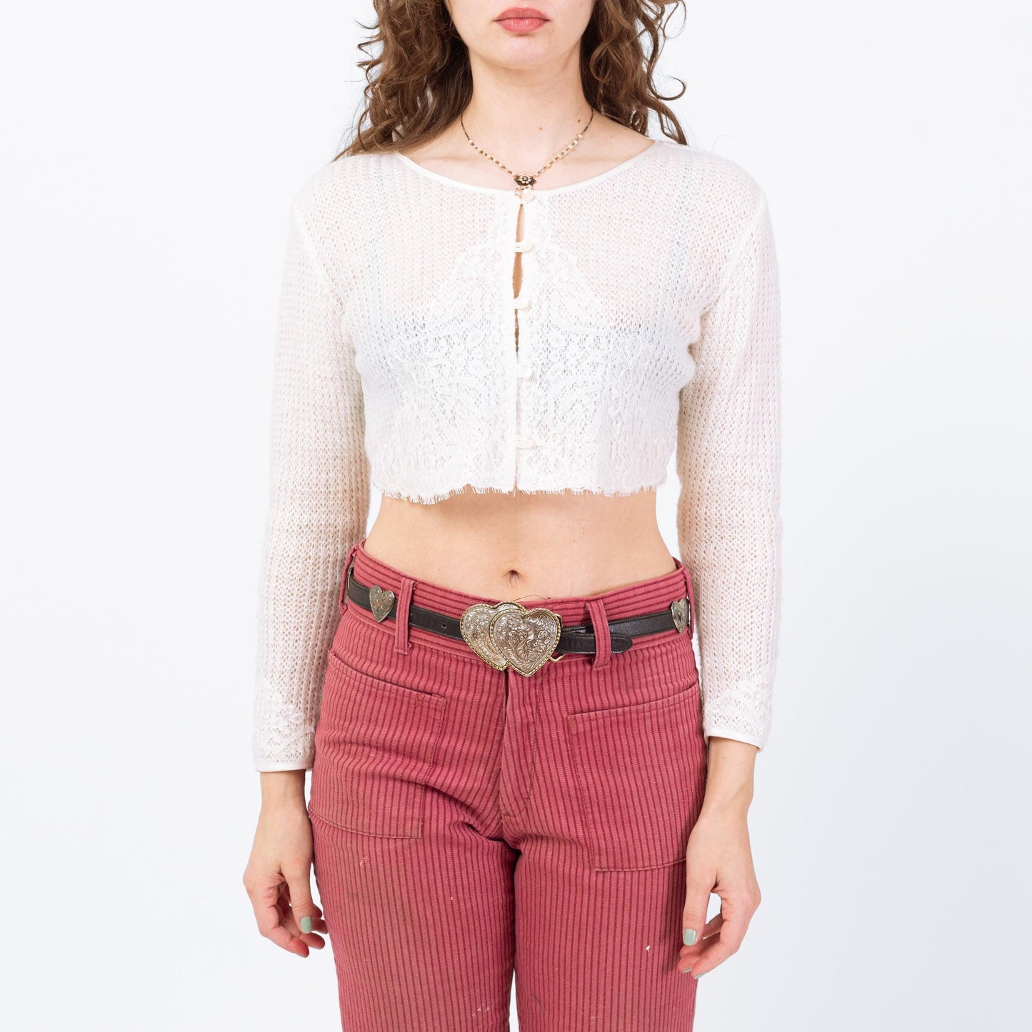 Vintage 90s Victoria's Secret White Soft Knit Crop Top - Small