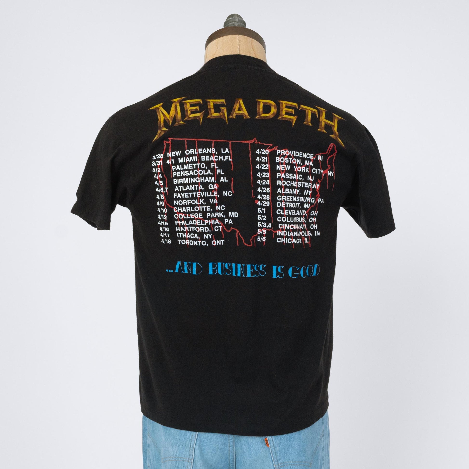 Vintage 80s Megadeth Killing Is My Business T Shirt - Medium | Heavy Metal Black Graphic Band Tee